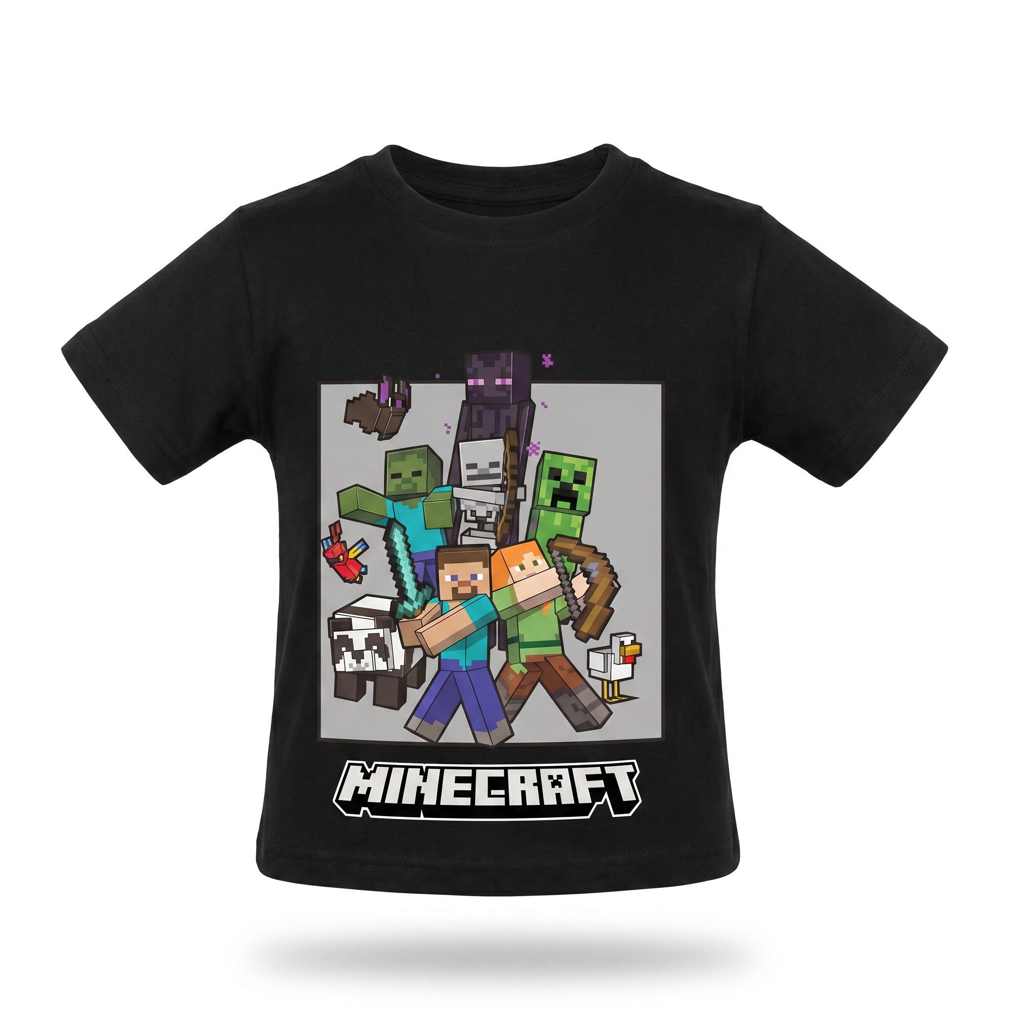 Minecraft Print-Shirt Minecraft Gamer Kinder T-Shirt Kurzarm Shirt 100% Baumwolle (1-tlg) Gr. 116 bis 146