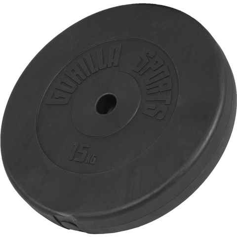 GORILLA SPORTS Hantelscheiben Hantelscheibe Kunststoff 15 kg, 15 kg