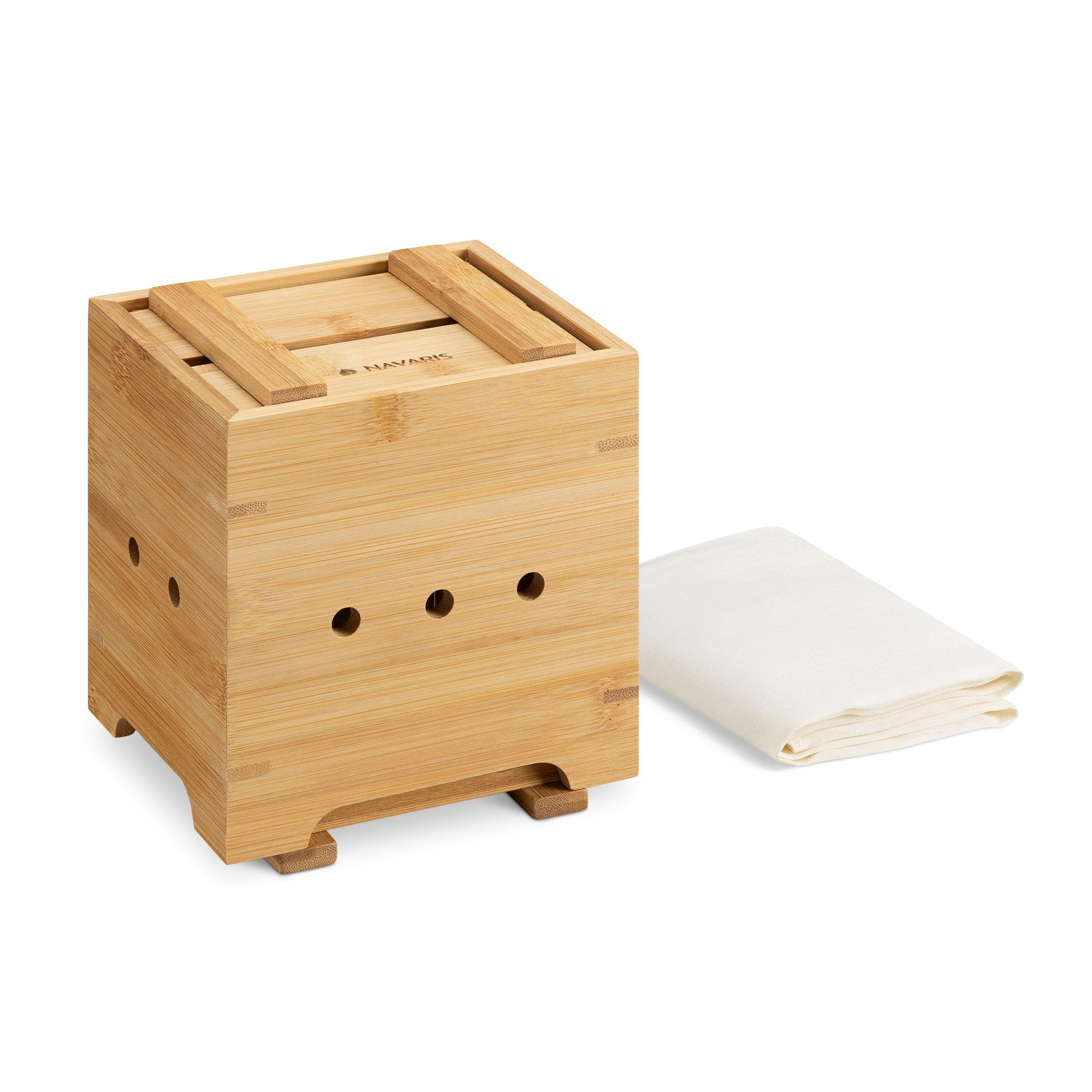 Küchensieb Tofu Presse aus Bambus - Tofu Maker Käsehersteller inkl. Passiertuch -