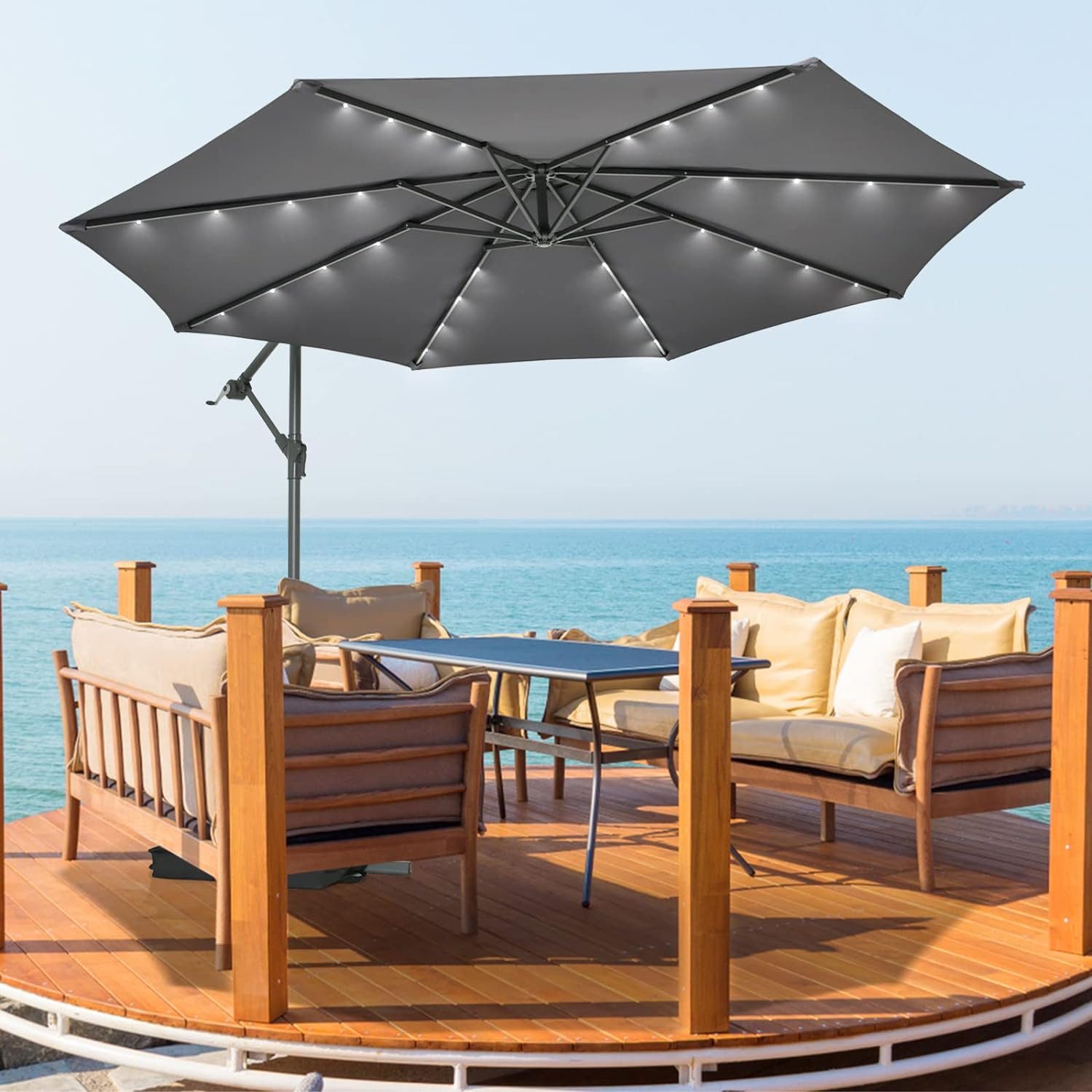 KOMFOTTEU Sonnenschirm Ø 300 cm, mit günstig online kaufen