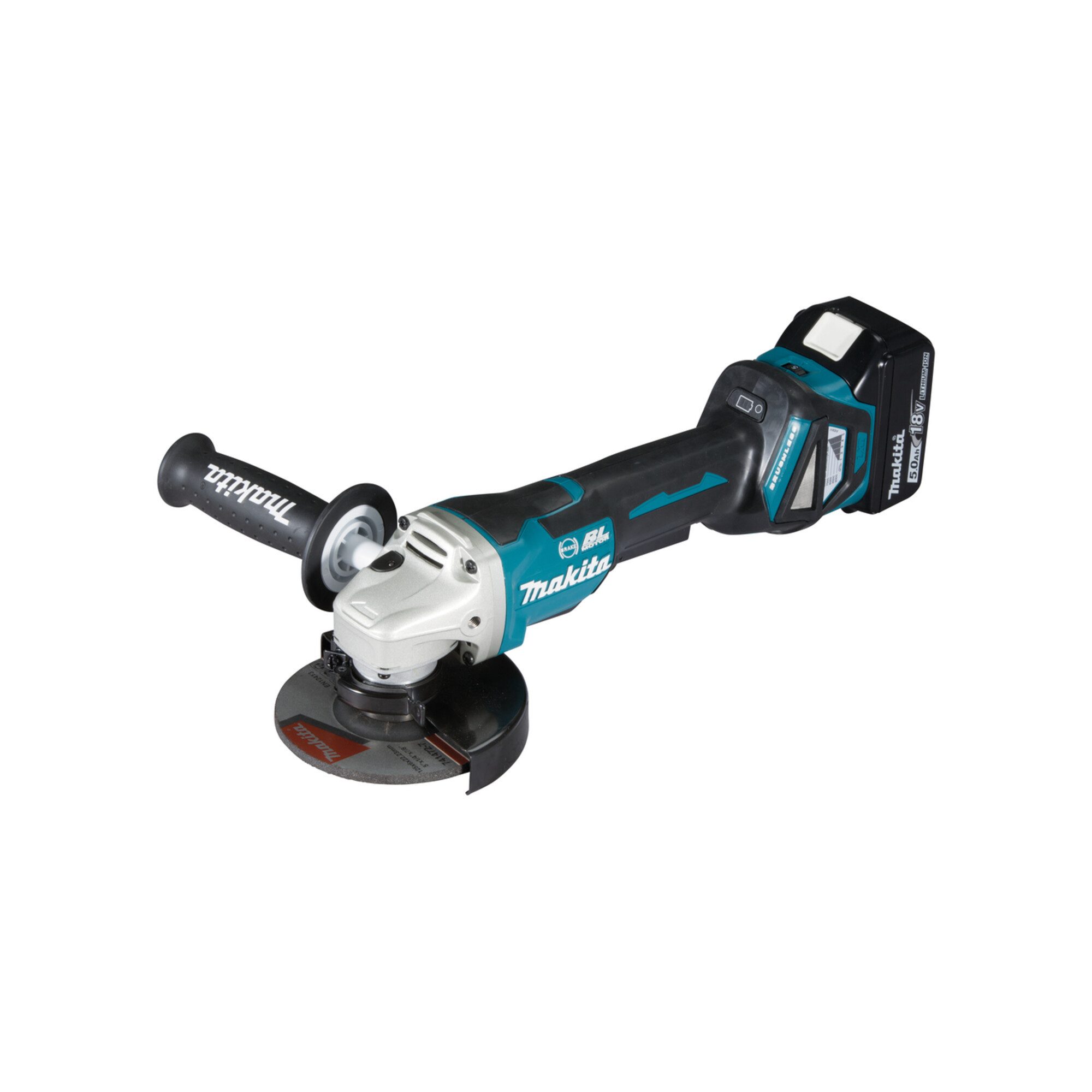 Makita Akku-Winkelschleifer Makita Akku-Winkelschleifer DGA517RTJ, 18 V, 5,0 Ah mit Paddleschalter
