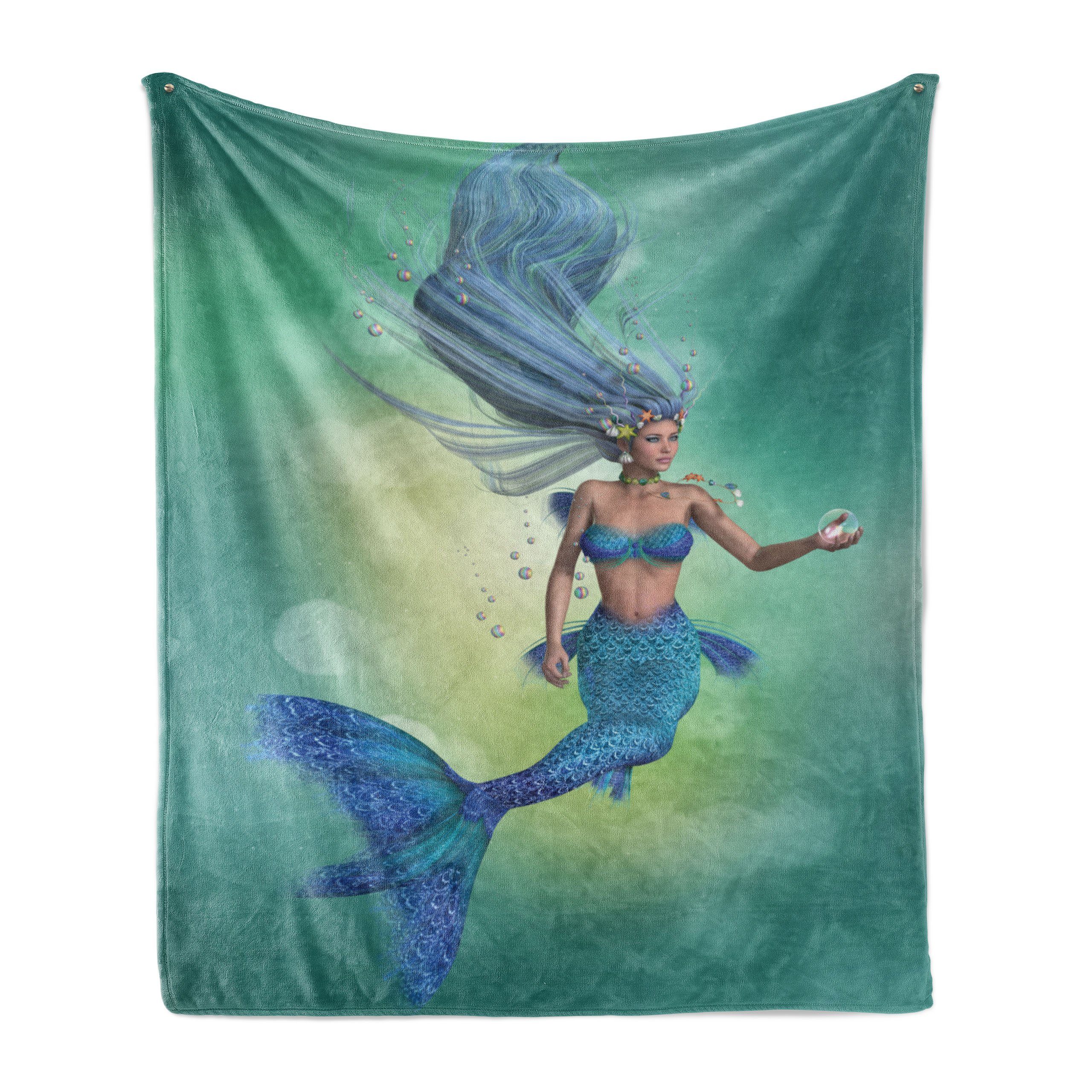 Wohndecke Gemütlicher Plüsch für den Innen- und Außenbereich, Abakuhaus, Märchen Mermaids Schwimmen