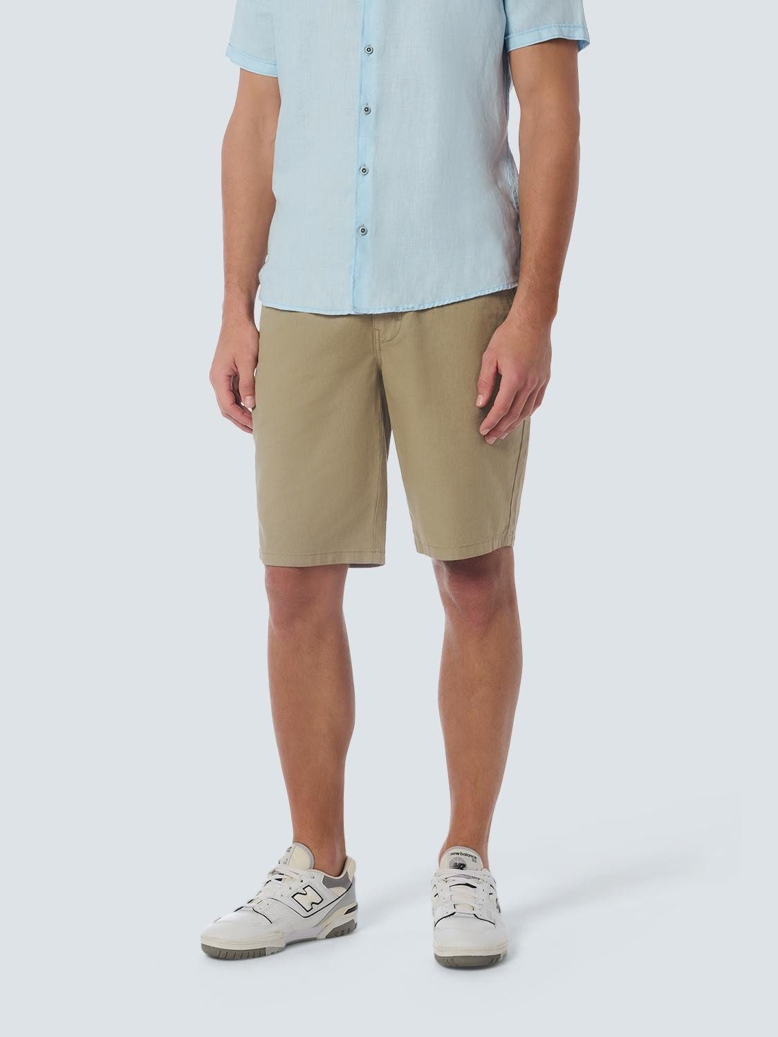 NO EXCESS Stoffhose Short With Linen Garment Dyed