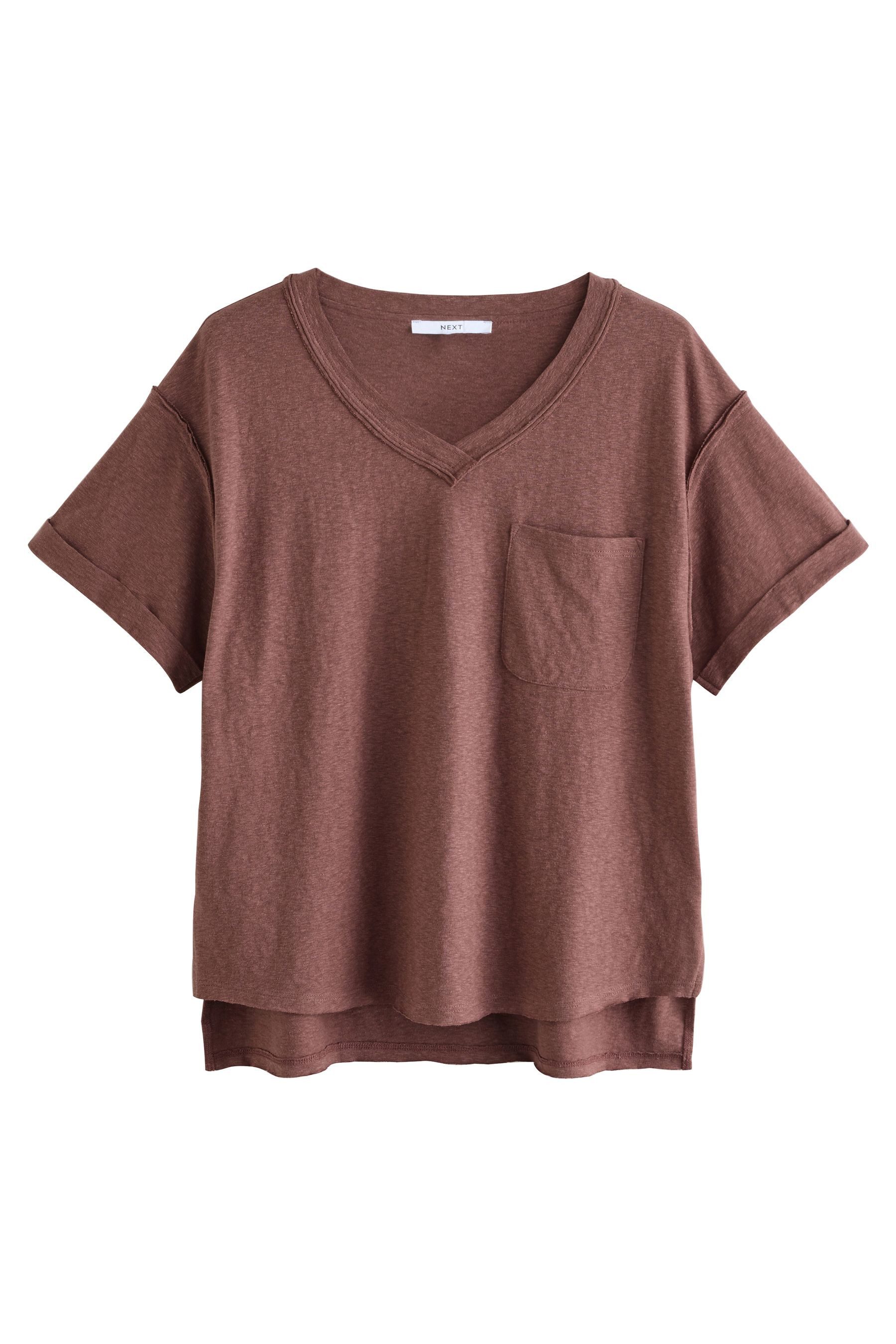 Next V-Shirt Legeres Oversize-T-Shirt mit V-Ausschnitt günstig online kaufen