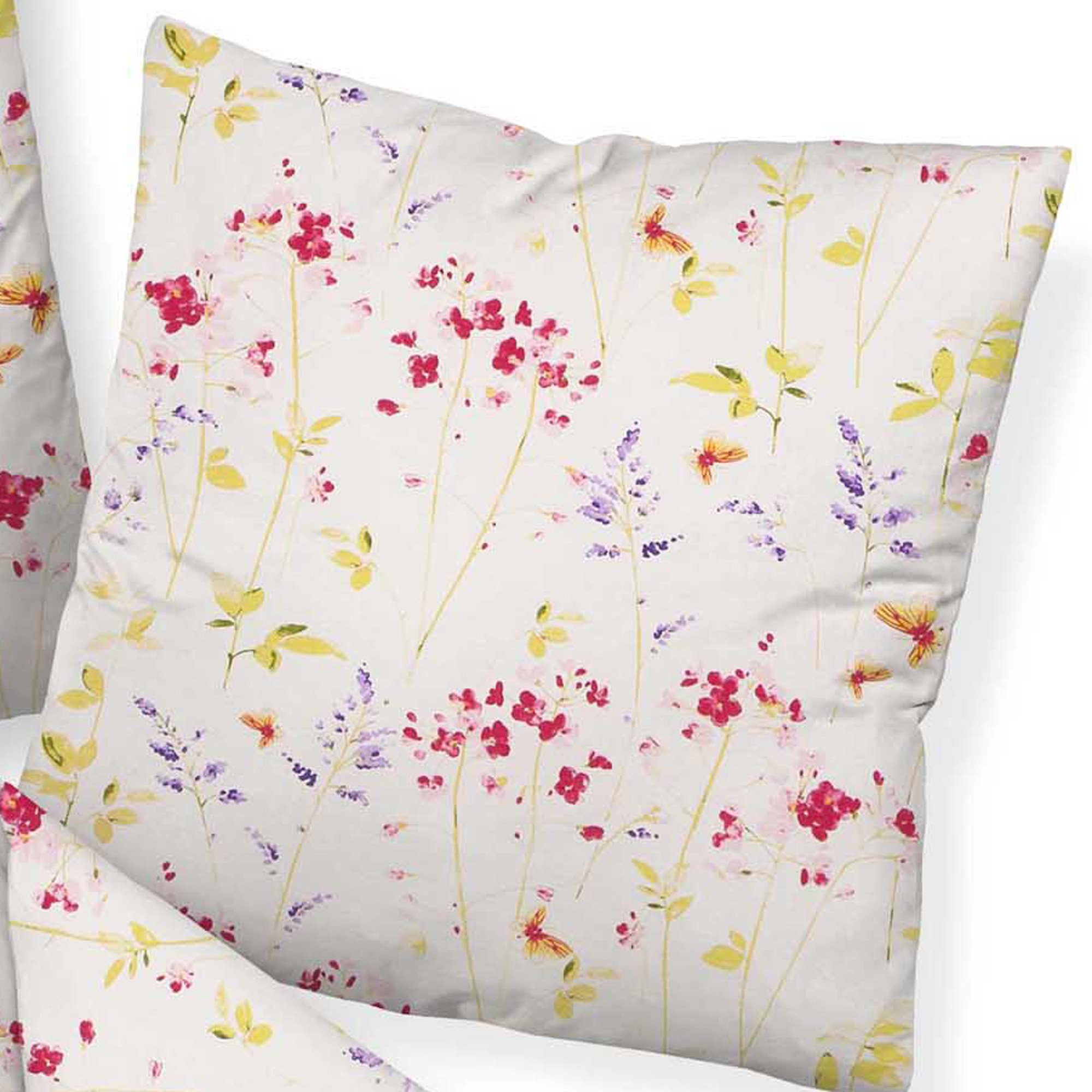 Janine Kissenbezüge Kissenbezug, Mako-Soft-Seersucker Blumen günstig online kaufen