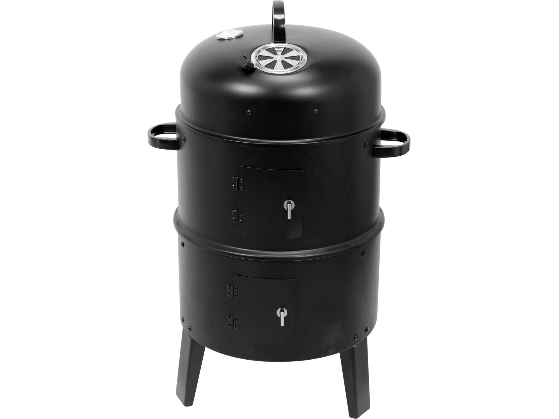 TRIZERATOP Holzkohlegrill OKRĄGŁA WĘDZARNIA 51 X 42 X 80CM, Runde Räuchertonne 51 × 42 × 80 cm, Smoker, Räuchergrill, Runde Räuchertonne 51 × 42 × 80 cm, Smoker, Räuchergrill
