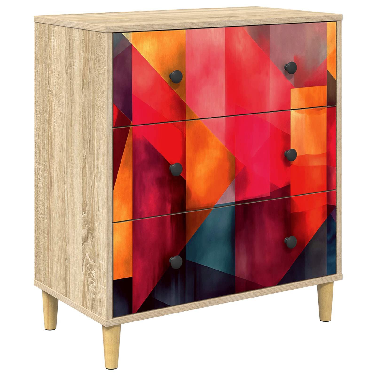 vidaXL Kommode 66 x 36,5 x 75 cm Kommode Schubladenschrank Sideboard HEESCH Farbenblo