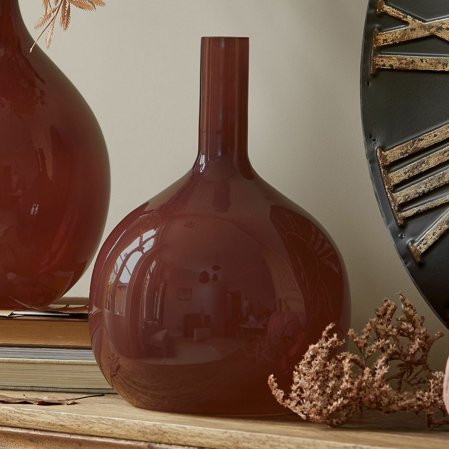 Mirabeau Tischvase Vase 2er Set Erlunda bordeaux, none – Bild 4 von 4