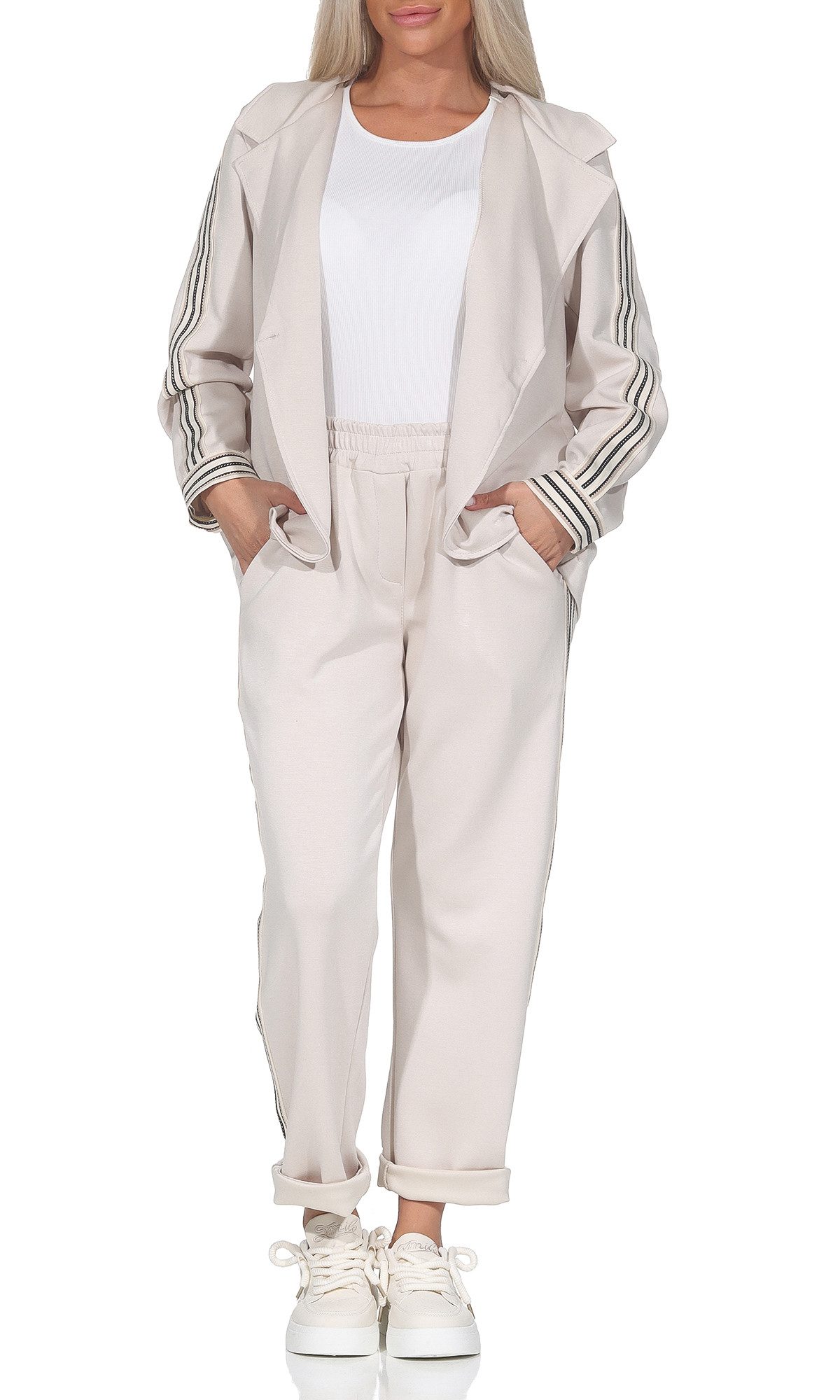 simaranda Jogginganzug Damen Jogginganzug 36-40 Beige günstig online kaufen