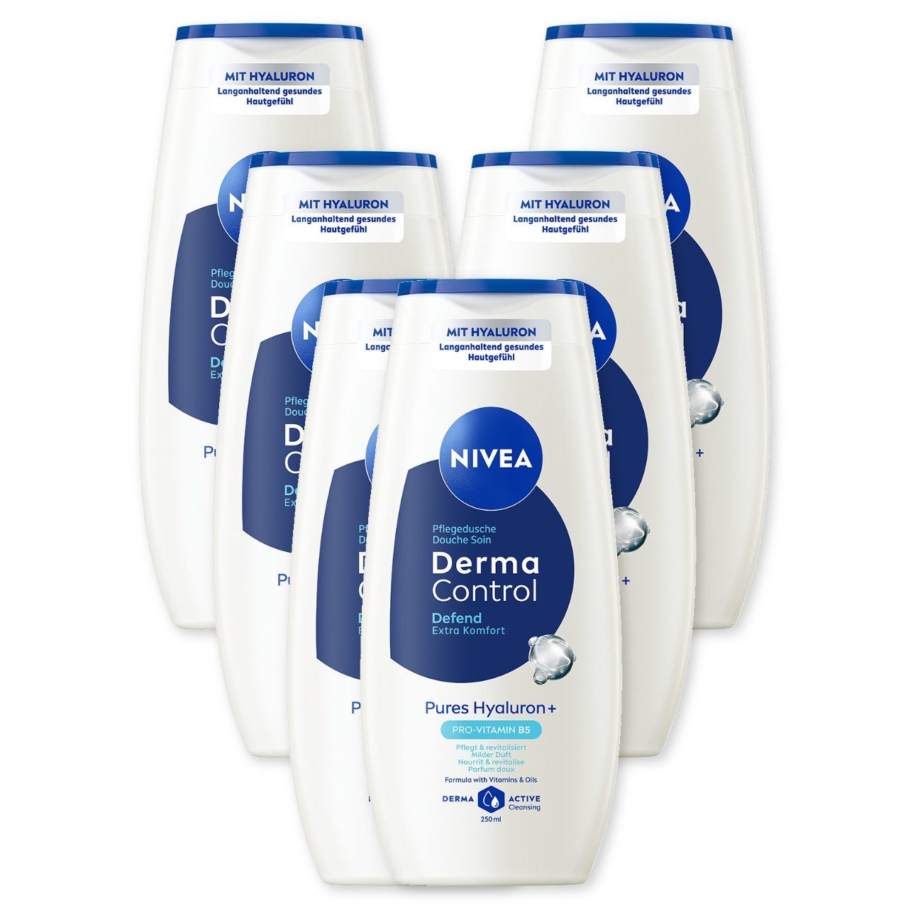 Nivea Duschpflege Pflegedusche Derma Control Defend 6 x 250ml, 6-tlg.