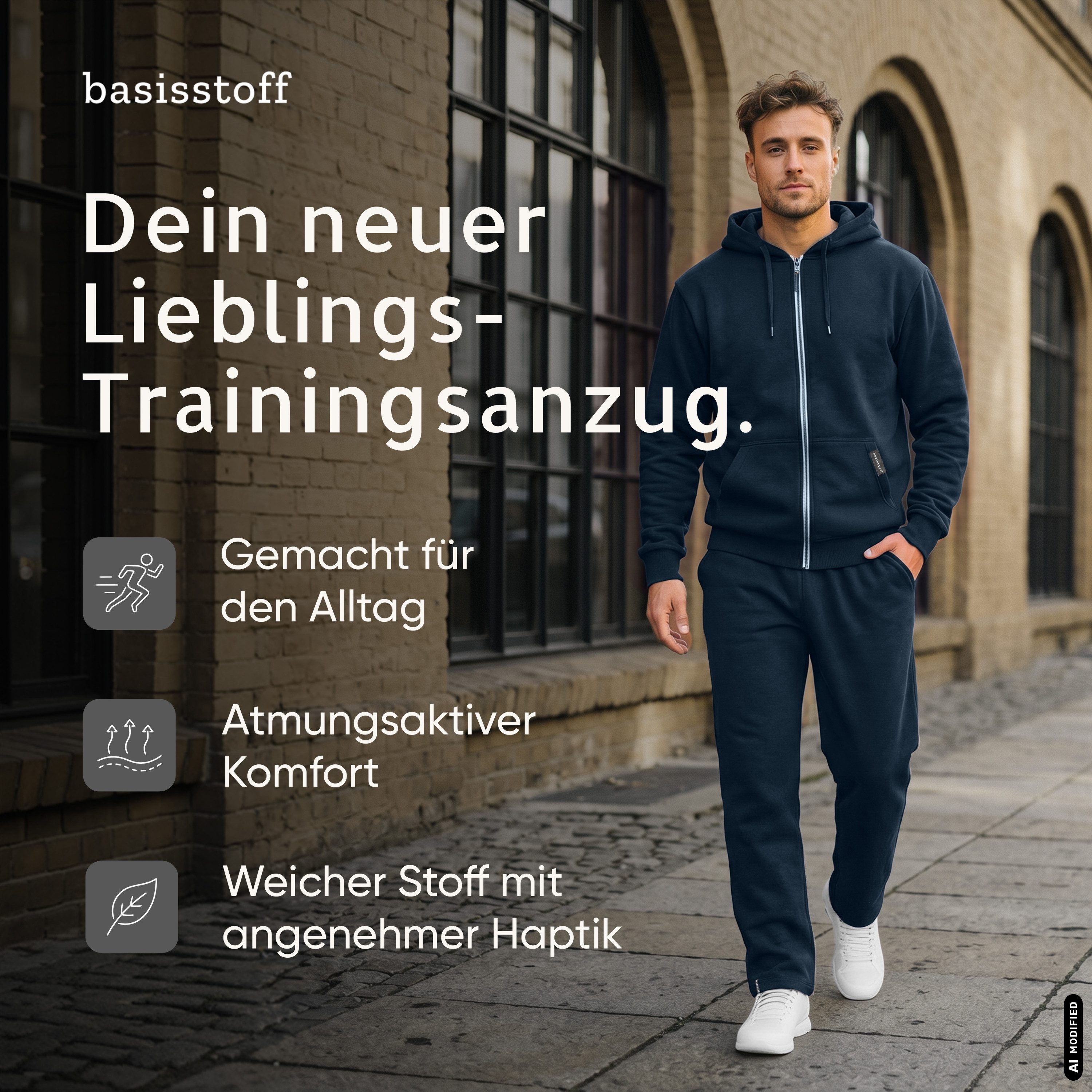 Basisstoff Trainingsanzug Goforest Herren Jogging Anzug für Männer Trainingsanzug Hausanzug – Bild 4 von 5