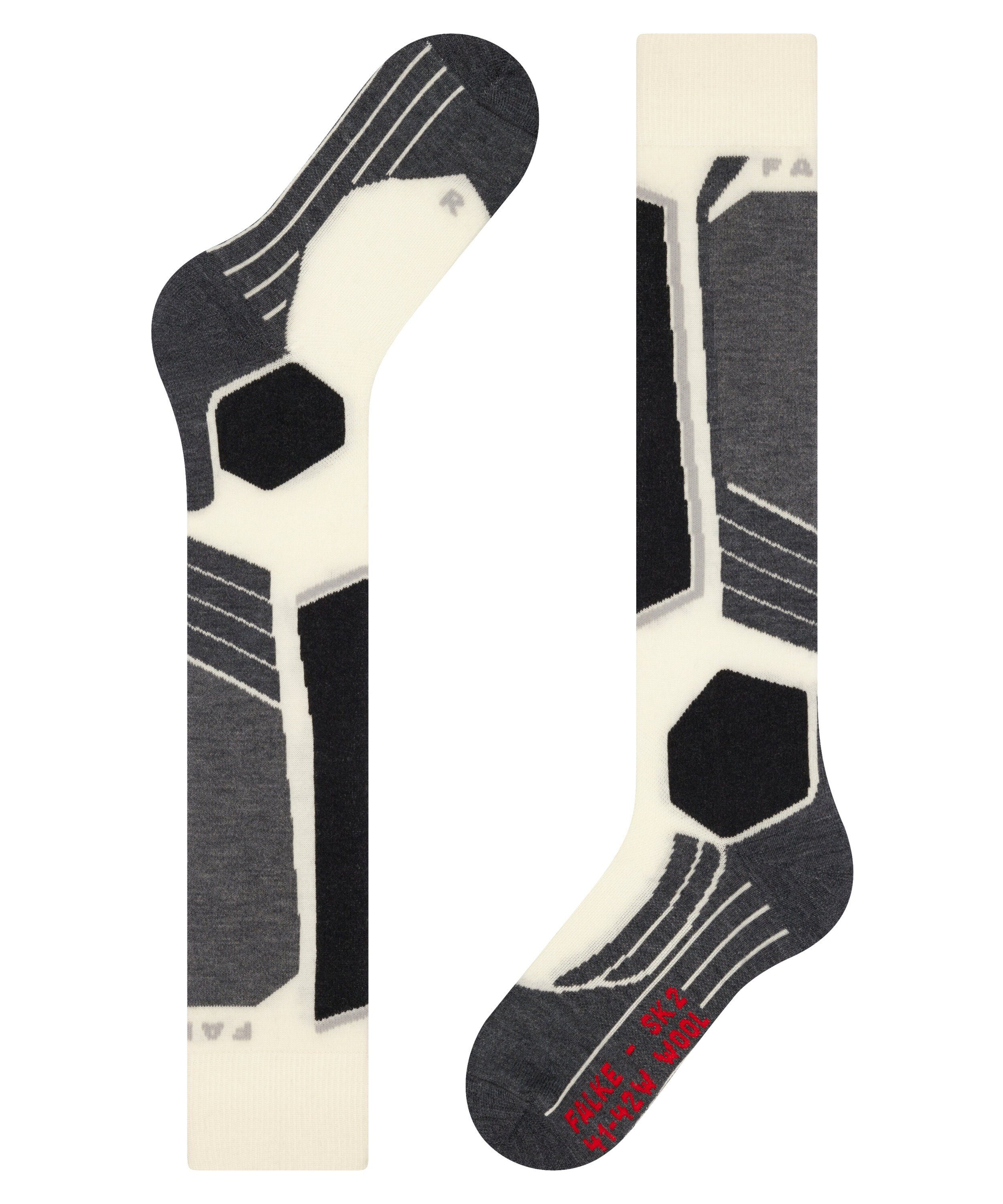 FALKE Skisocken Polsterung SK2 für mittelstarker Wool off-white (2040) mit Komfort (1-Paar) Kontrolle und Intermediate