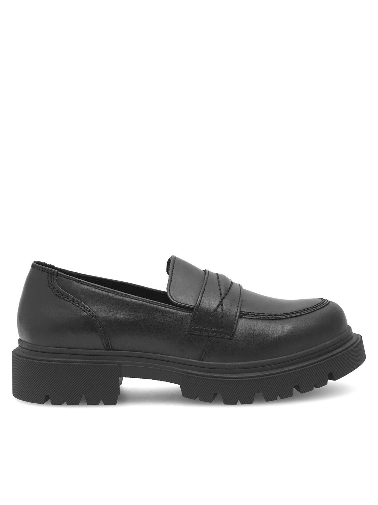 LASOCKI Lasocki Damen Slipper Schwarz Leder Plateau Loafer Komfort Slipper günstig online kaufen