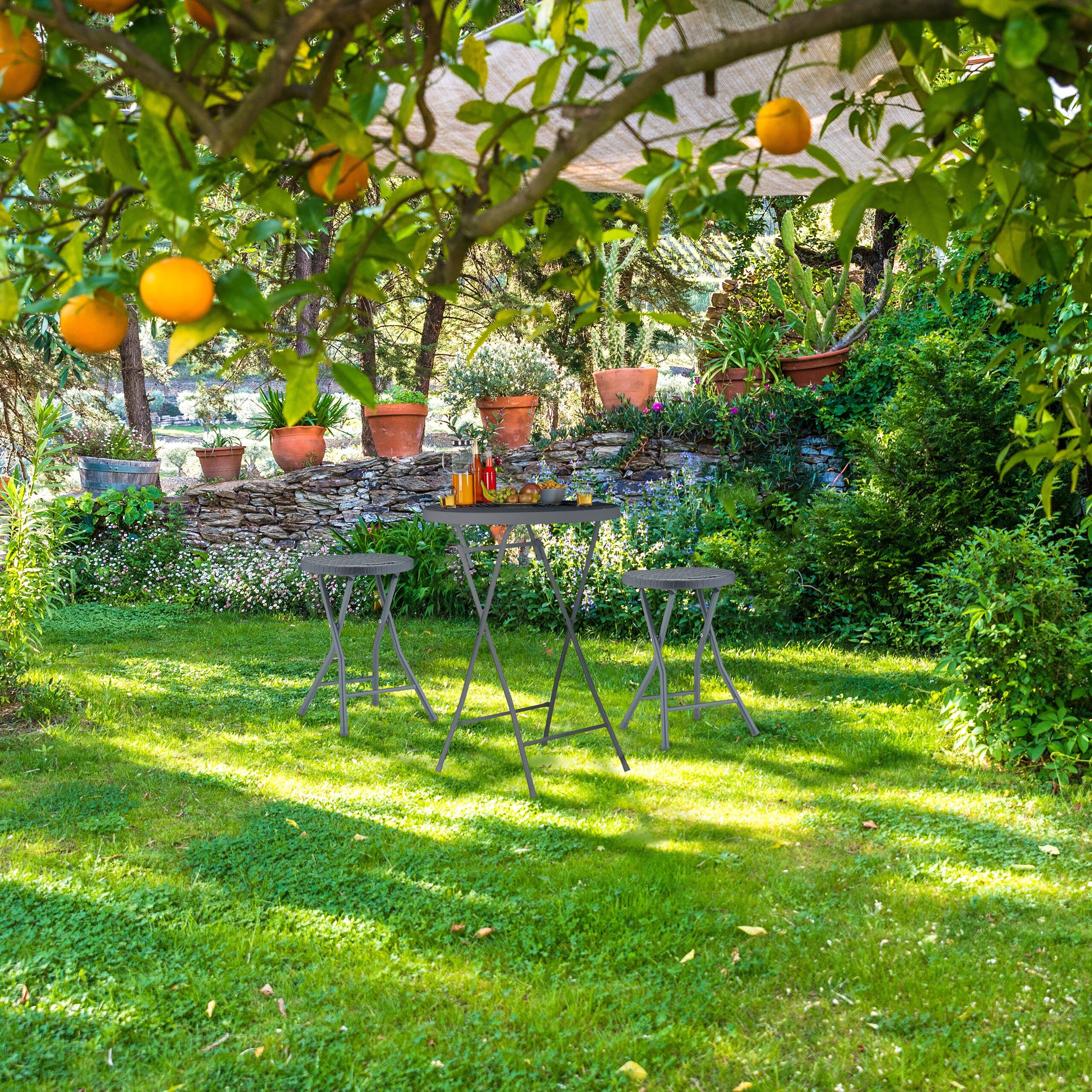 relaxdays Hocker Rattan Klapphocker 2er Set günstig online kaufen