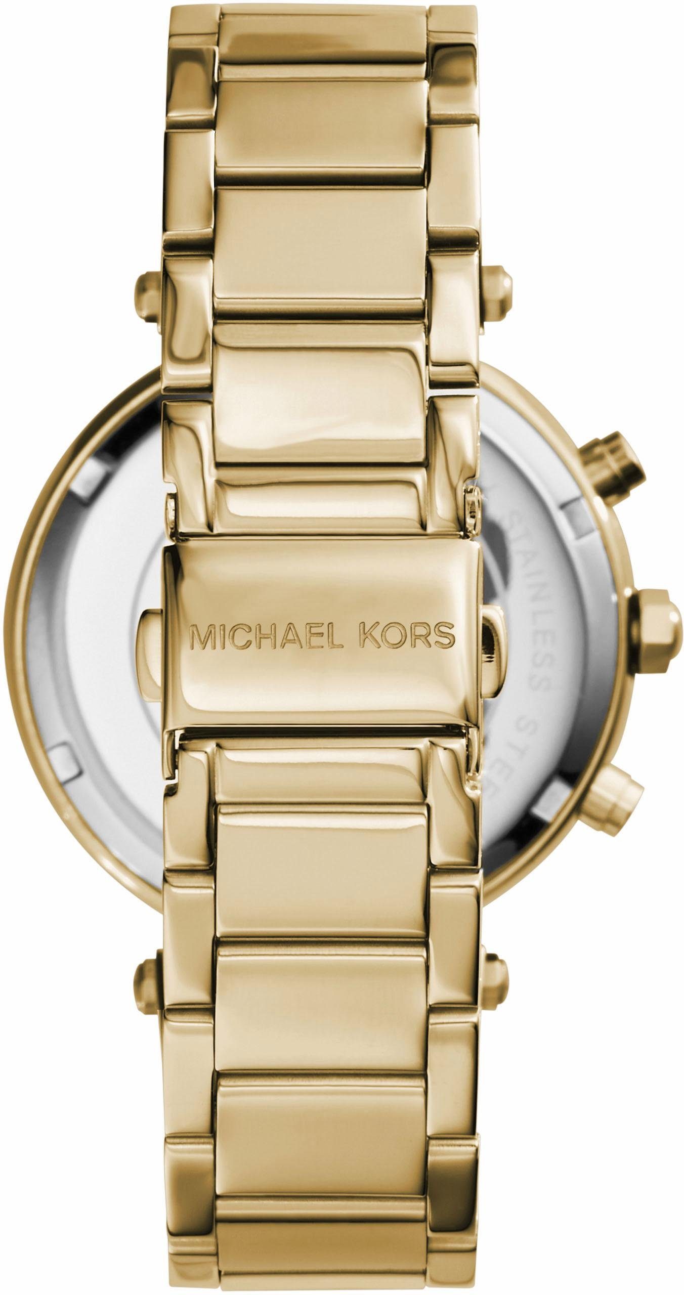 MICHAEL KORS Chronograph PARKER MK5354, Quarzuhr, Armbanduhr, Damenuhr, Stoppfunktion, Edelstahlarmband