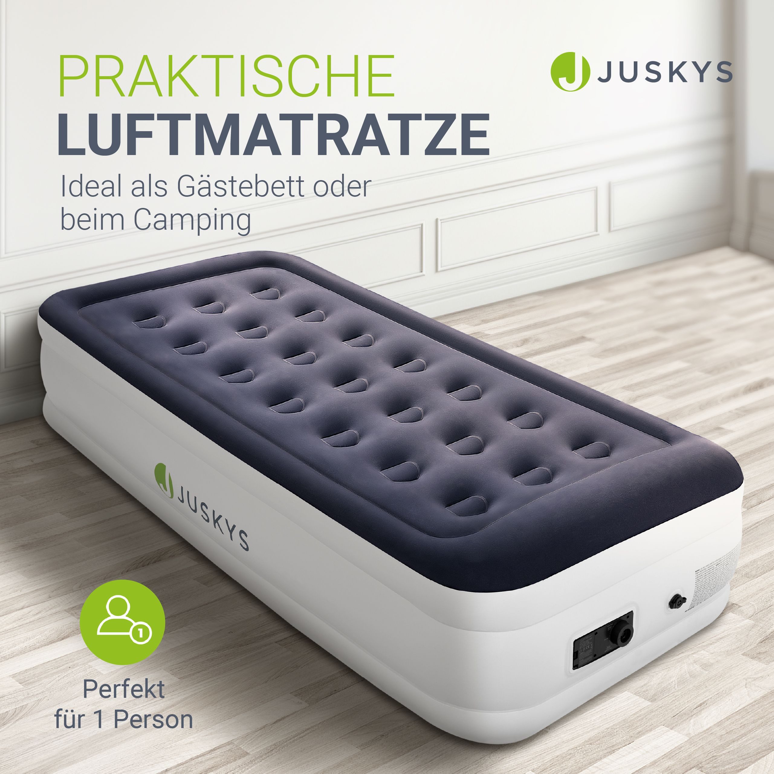 Juskys Luftmatratze Sapri M, Einzel-Luftbett, selbstaufblasend, wasserdicht günstig online kaufen