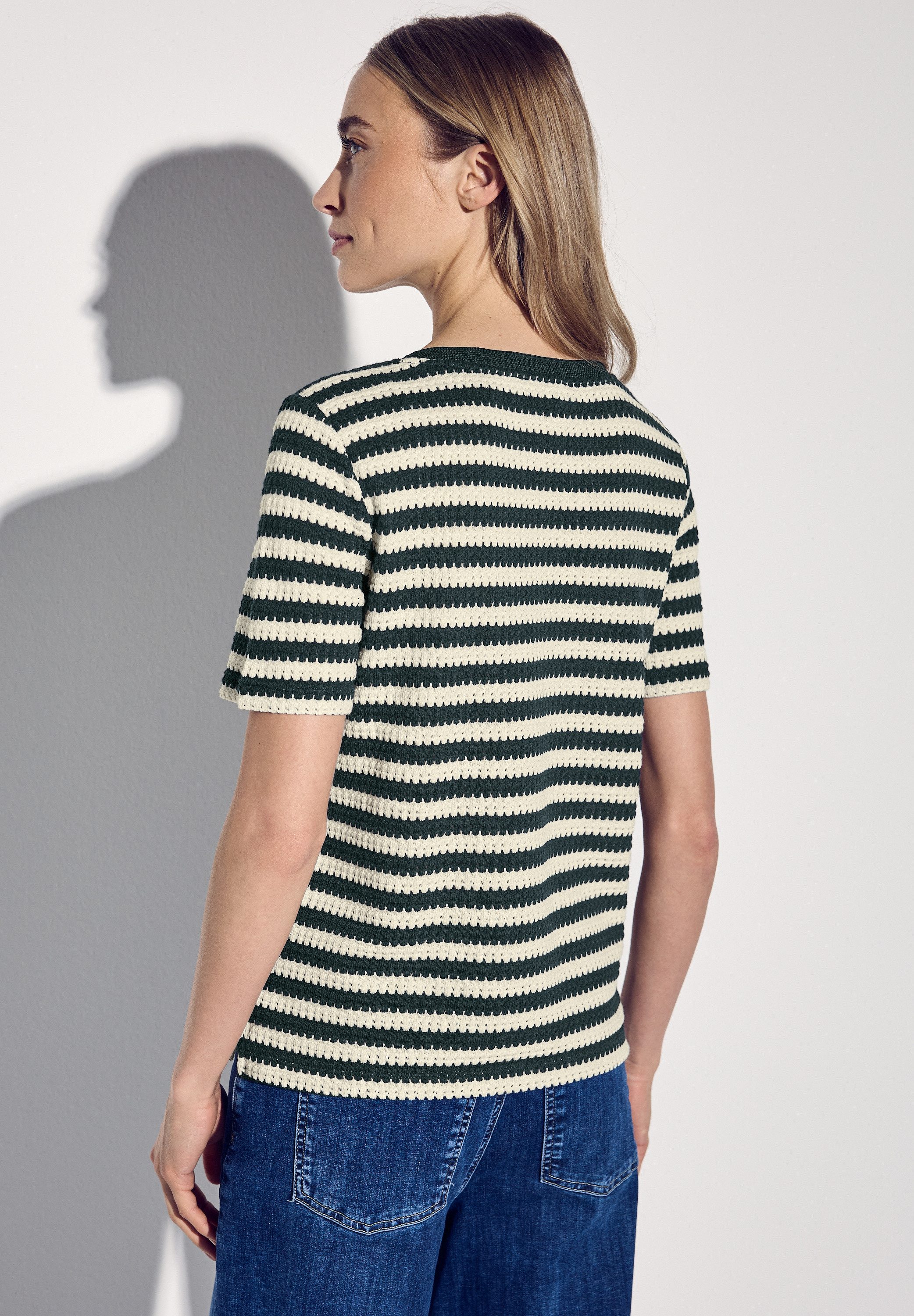 STREET ONE T-Shirt mit Streifen Muster günstig online kaufen