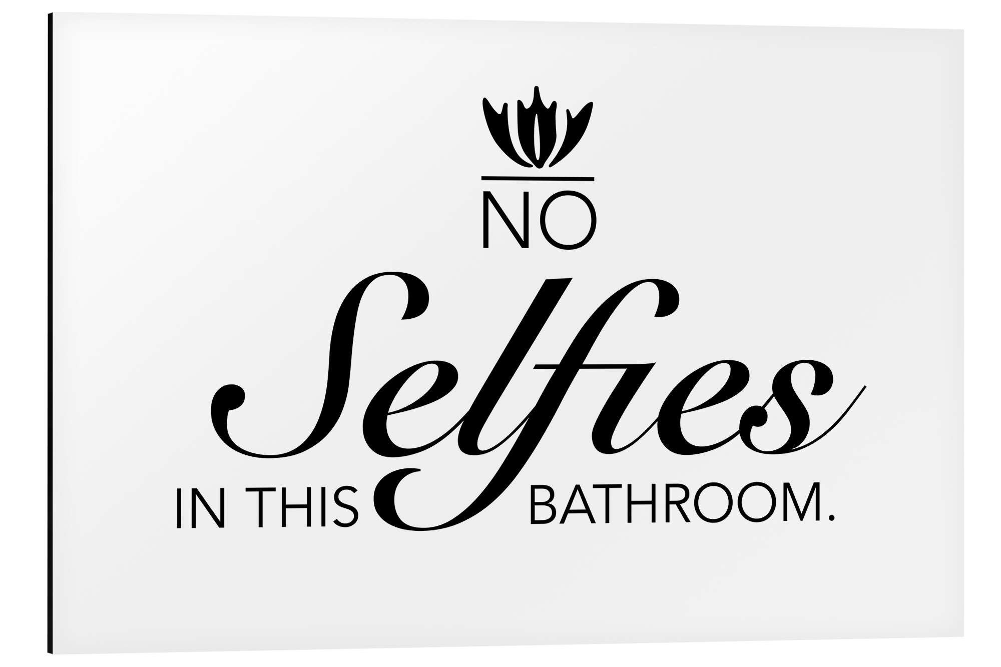Posterlounge Alu-Dibond-Druck Typobox, No selfies in this bathroom, Badezimmer Illustration