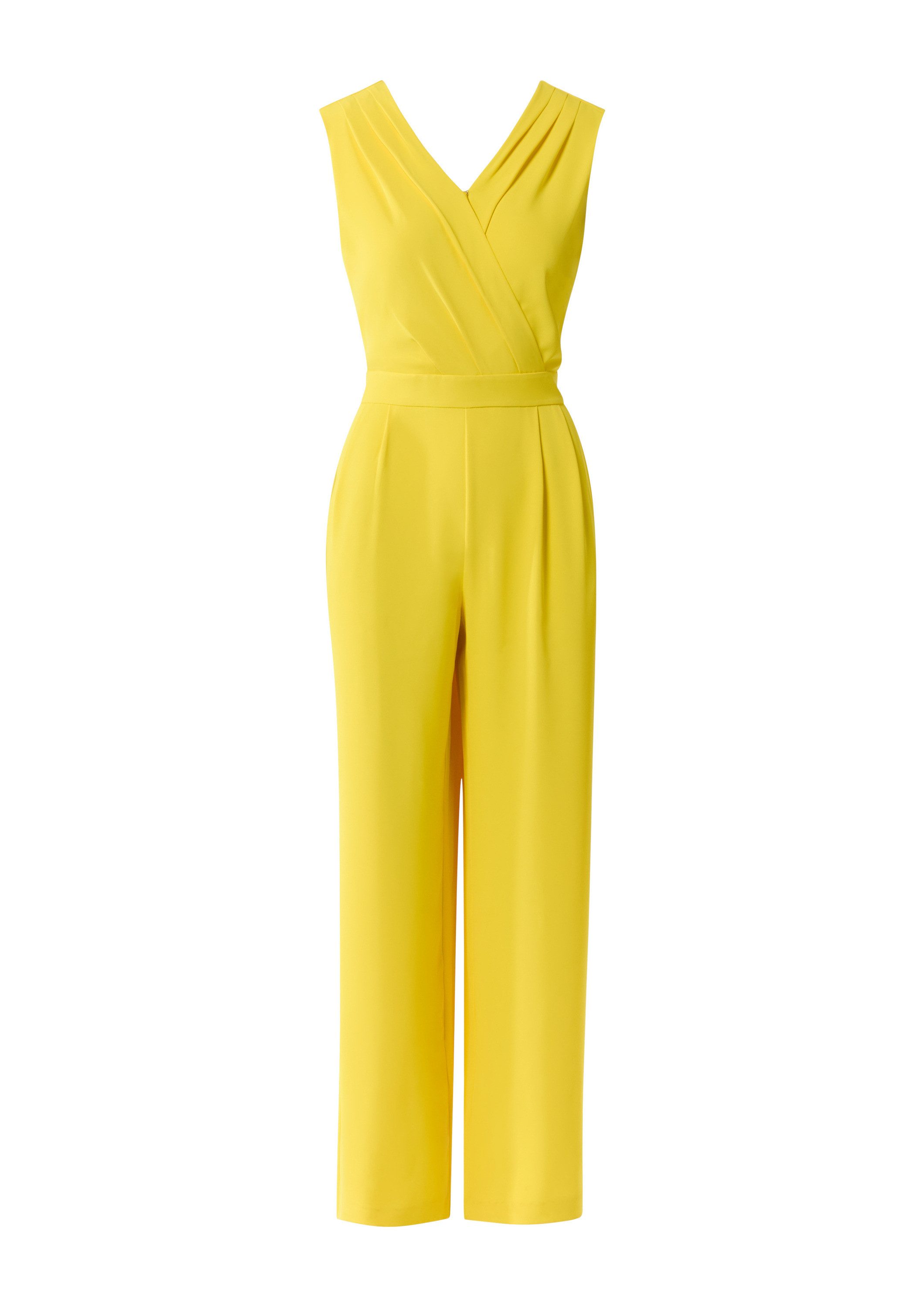 comma Jumpsuit Overall Ärmelloser Jumpsuit mit Faltendetail