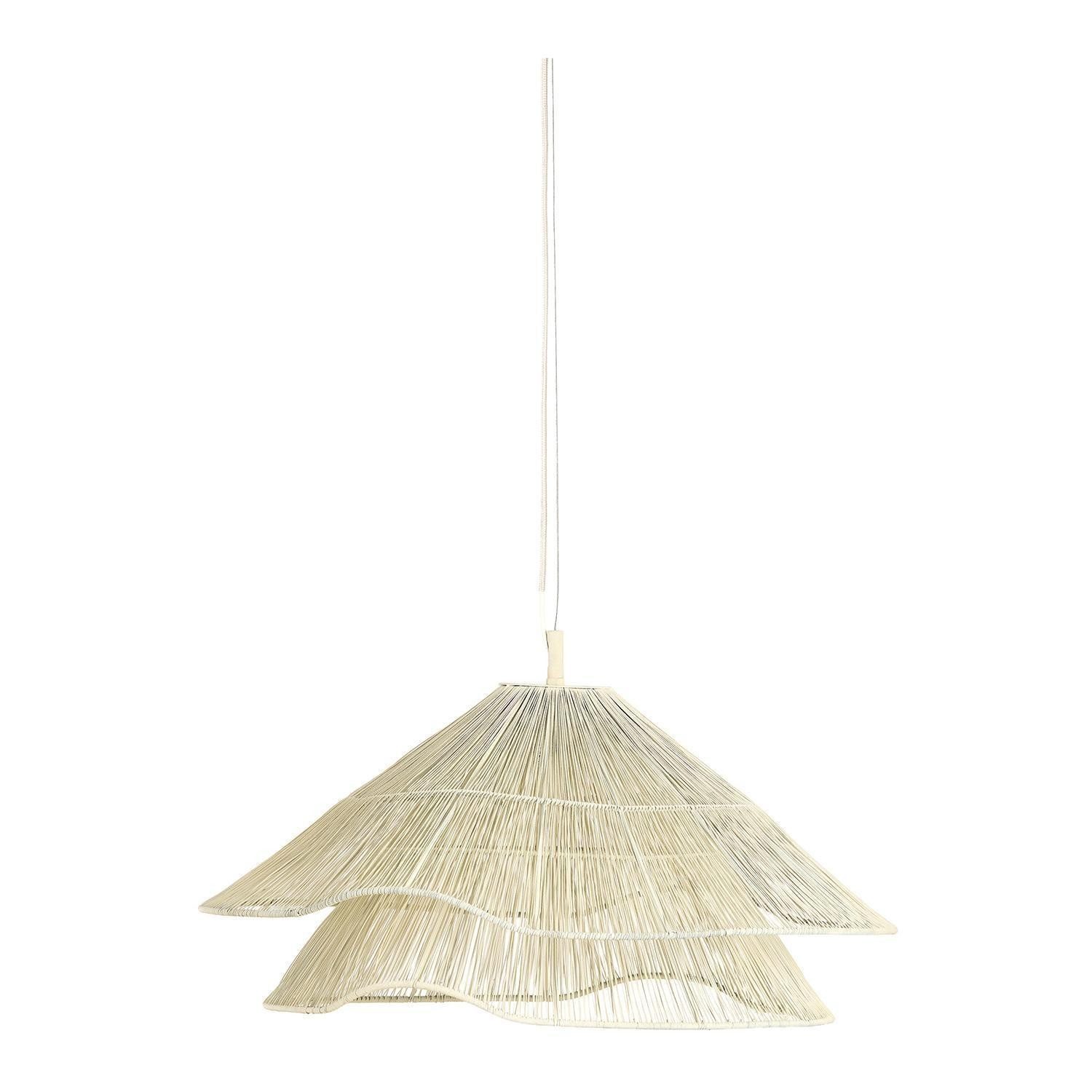 Light & Living Pendelleuchte ALAMEDA, Creme, Metall, Textilschirm, ohne Leuchtmittel, Ø 56 x H 31 cm