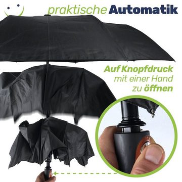 Gravidus Taschenregenschirm Regenschirm Sturmfest mit Automatik-Öffnung Taschenschirm in Schwarz