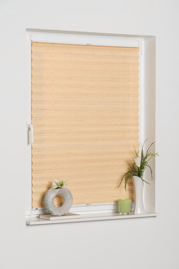 K-HOME Plissee LUCERA, Lichtschutz, ohne Bohren, verspannt, Klemmfix, BAMBU günstig online kaufen
