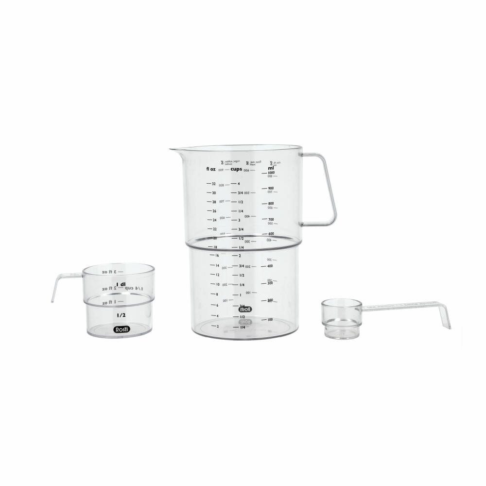 ROSTI Messbecher Set Mensura 3-tlg. Klar, SAN-Kunststoff, (Set, 3-St)