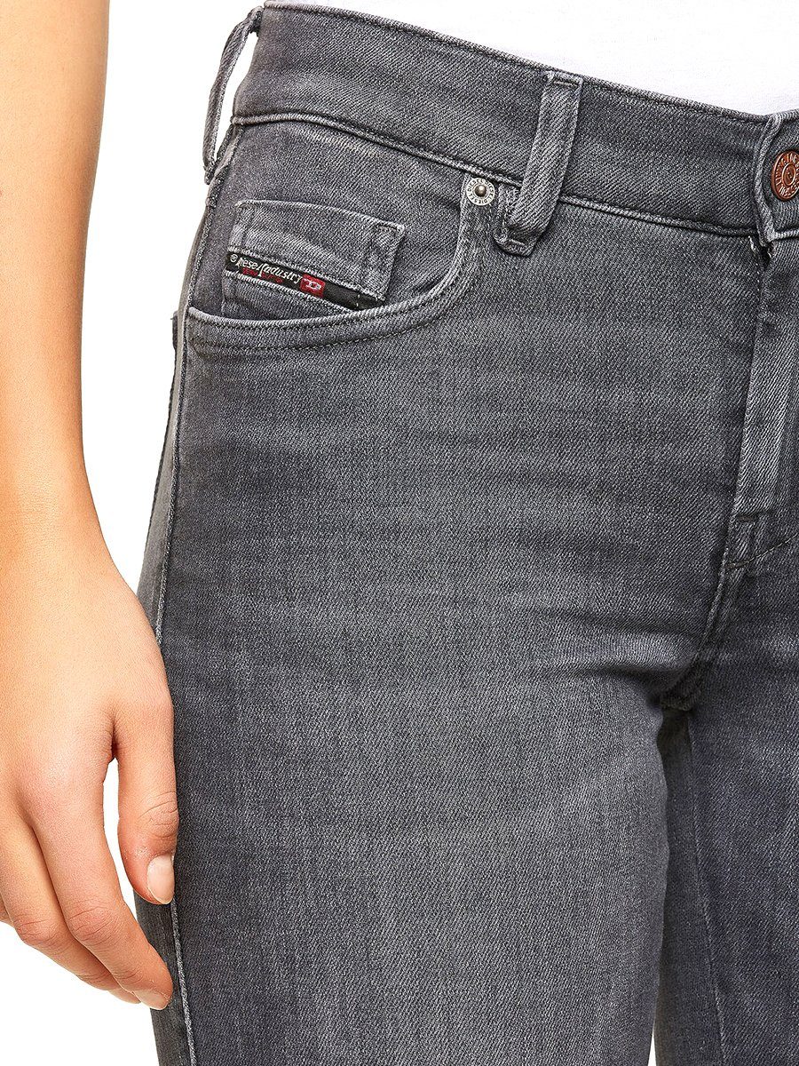 Diesel Slim-fit-Jeans Damen Slim Straight Fit Stretch Hose Grau - Sandy  009FI