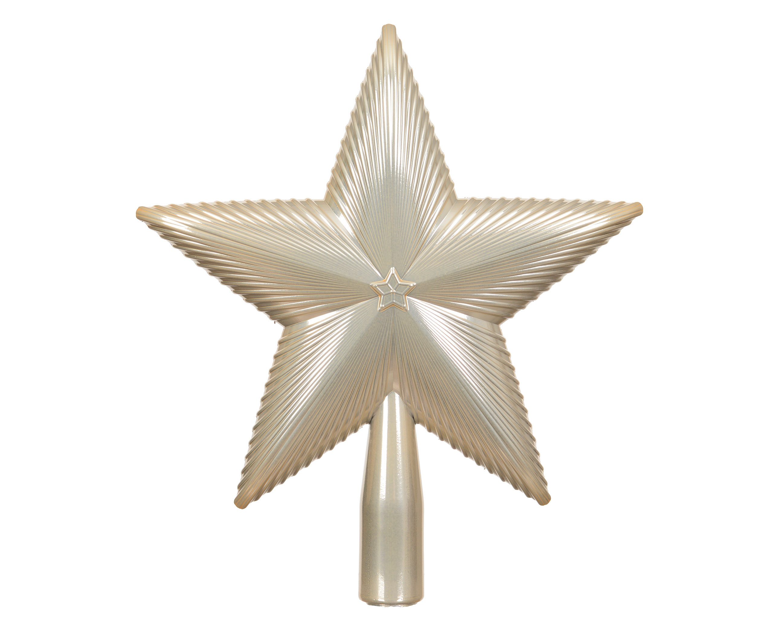 Kaemingk Christbaumspitze, Christbaumspitze Stern Strukturiert 21cm Kunststoff - Perle