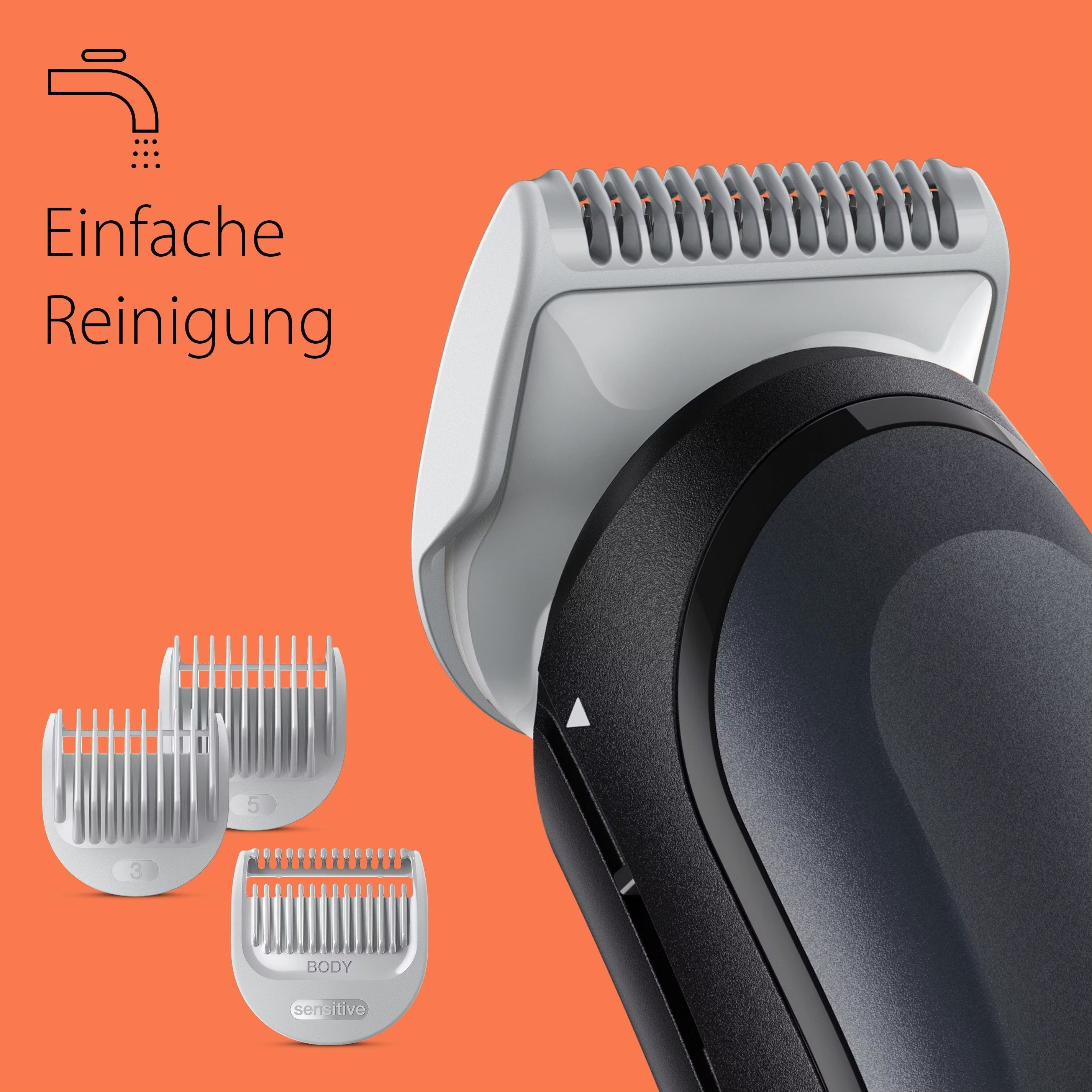 Braun Körperrasierer BodyGroomer 3 All-in-One Körperpflege Ganzkörper Trimmer, Nass- und Trockenanwendung, Ergonomisches Design