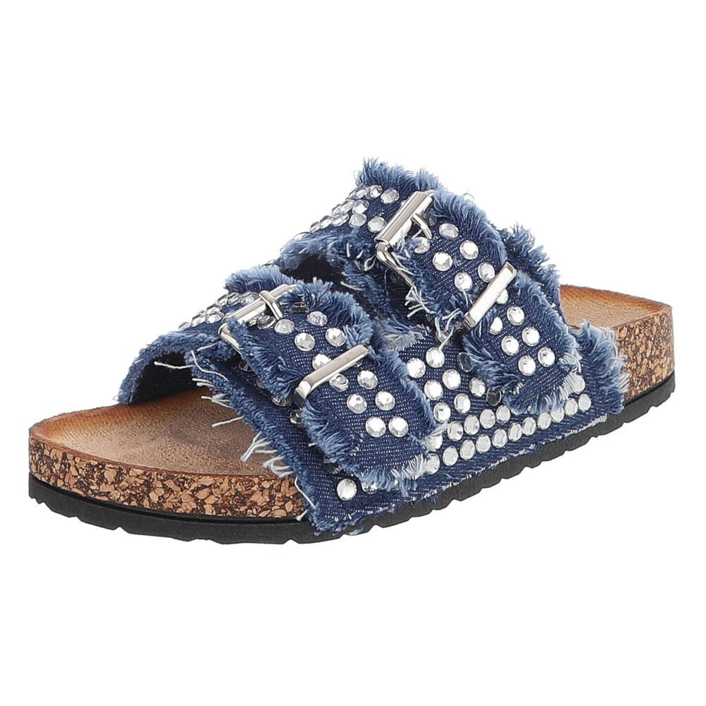 Bequeme Sandalen mit Schnallen und Glitzerdetails für Damen Pantolette