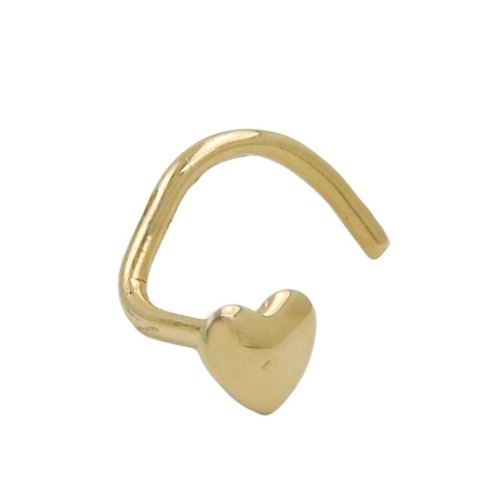 Gallay Nasenpiercing 2,4mm Spirale mit kleinem Herz 18Kt GOLD (1-tlg)