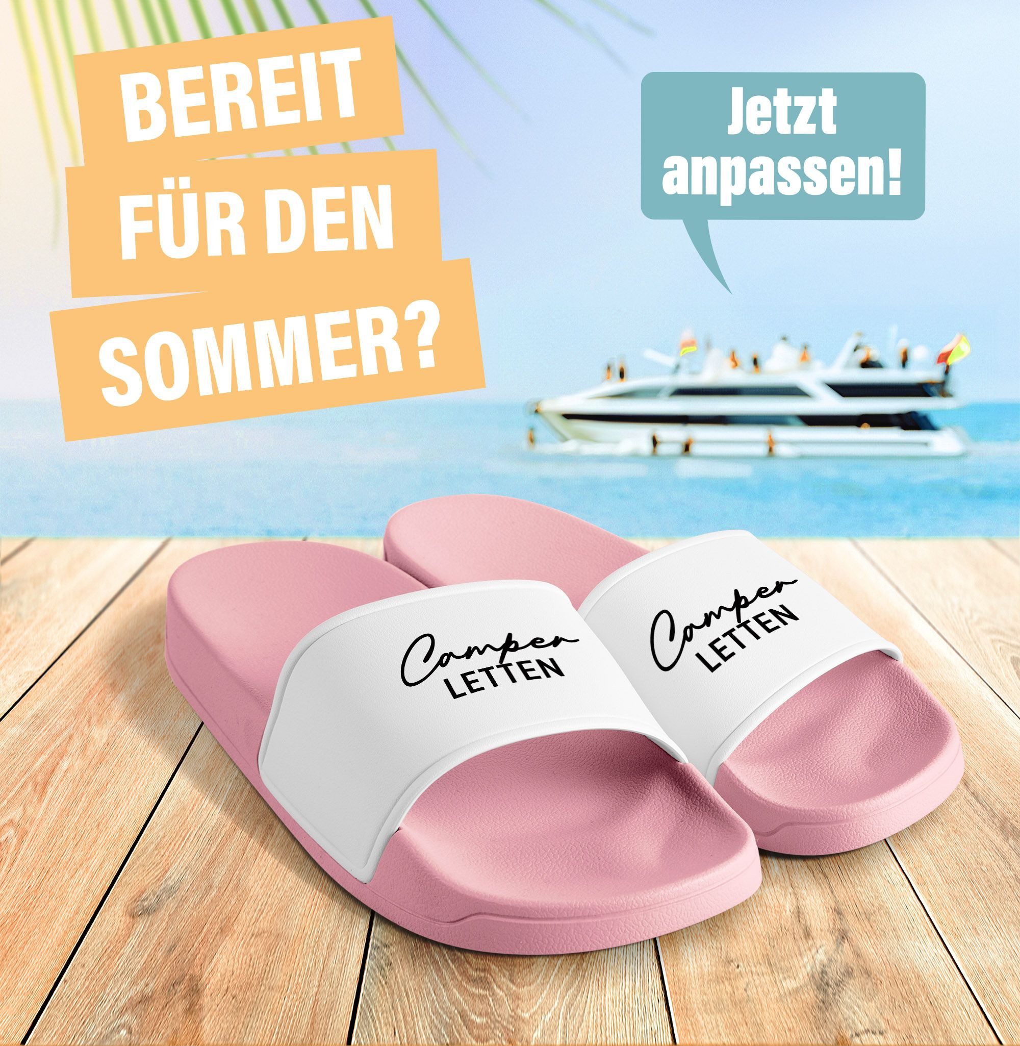 MoonWorks Badeschlappen Camperletten Camping Gadget Urlaub Badelatschen Unisex Badesandale – Bild 2 von 5