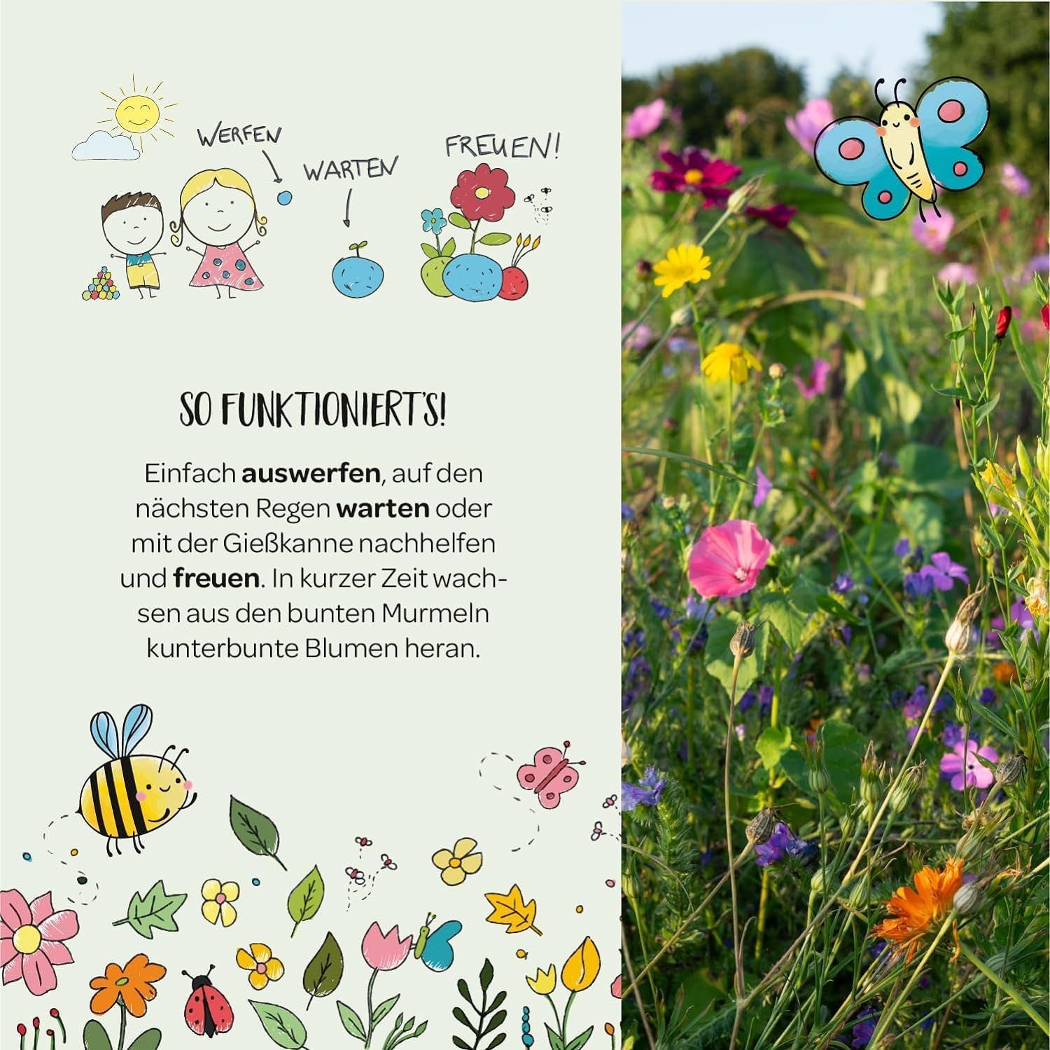 Die Stadtgärtner Lernspielzeug 10 x Blumenmurmeln, Geburtstag-Mitgebsel für verschiedene Anlässe, Nachhaltig – Bild 4 von 5