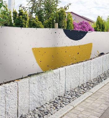 MyMaxxi Sichtschutzzaunmatten Zaunbanner gelbe Halbkreise Sichtschutz Garten Zaun