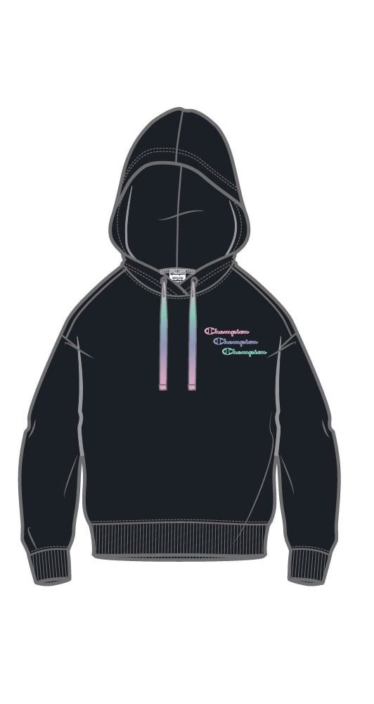 Champion Kapuzenpullover (Baumwolle Hoodie) Boxy schwarz Damen