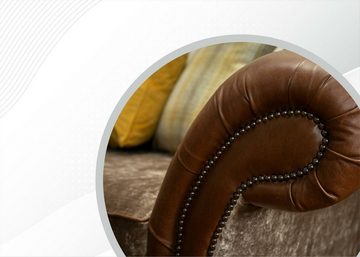 JVmoebel Big-Sofa Designer Braunes Chesterfield Luxus Viersitzer Modernes Sofa Neu, Made in Europe