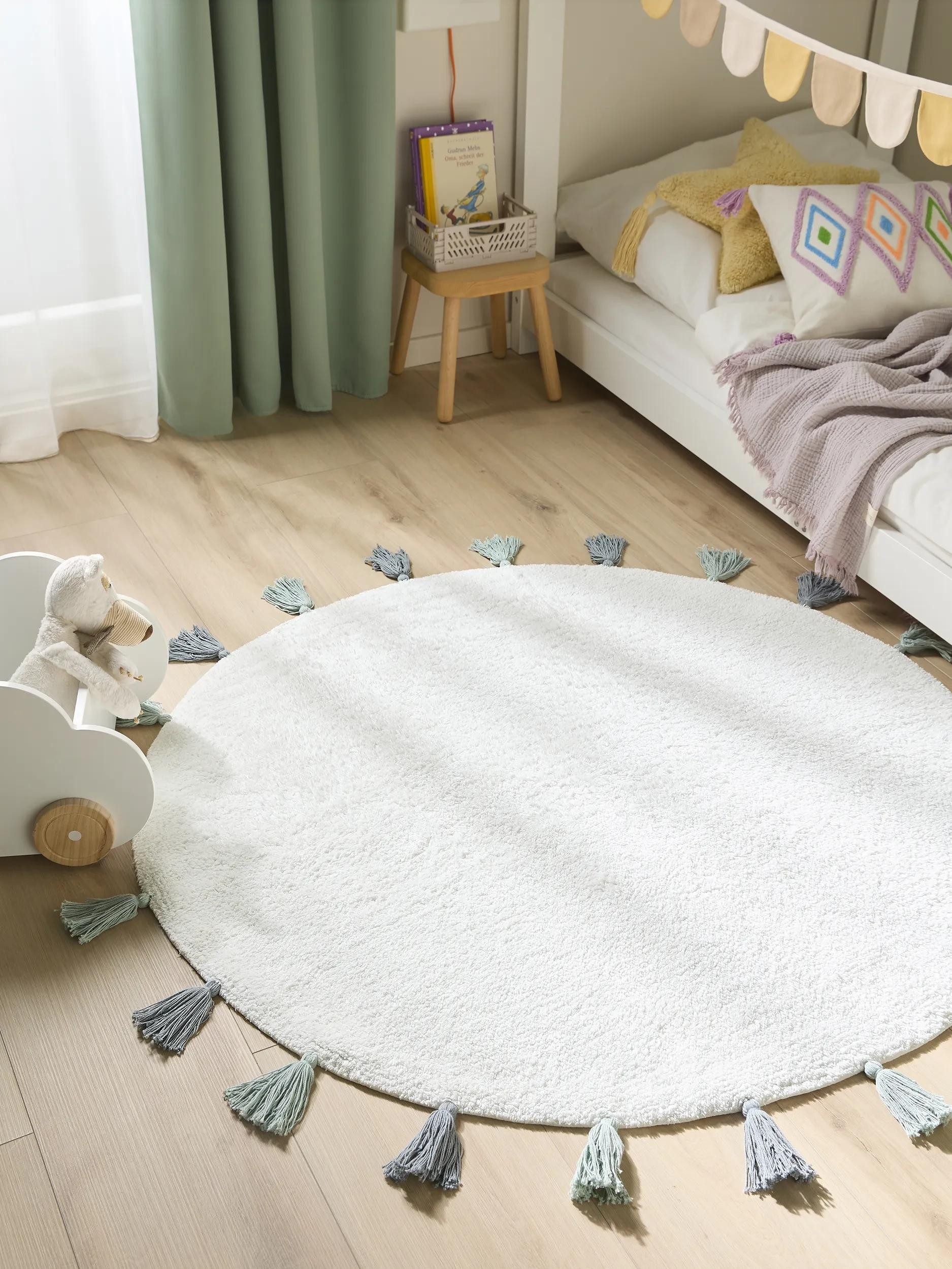benuta Kinderteppich Malu, rund, Höhe: 6 mm, Kunstfaser, Berber, Ethno-Style, Wohnzimmer