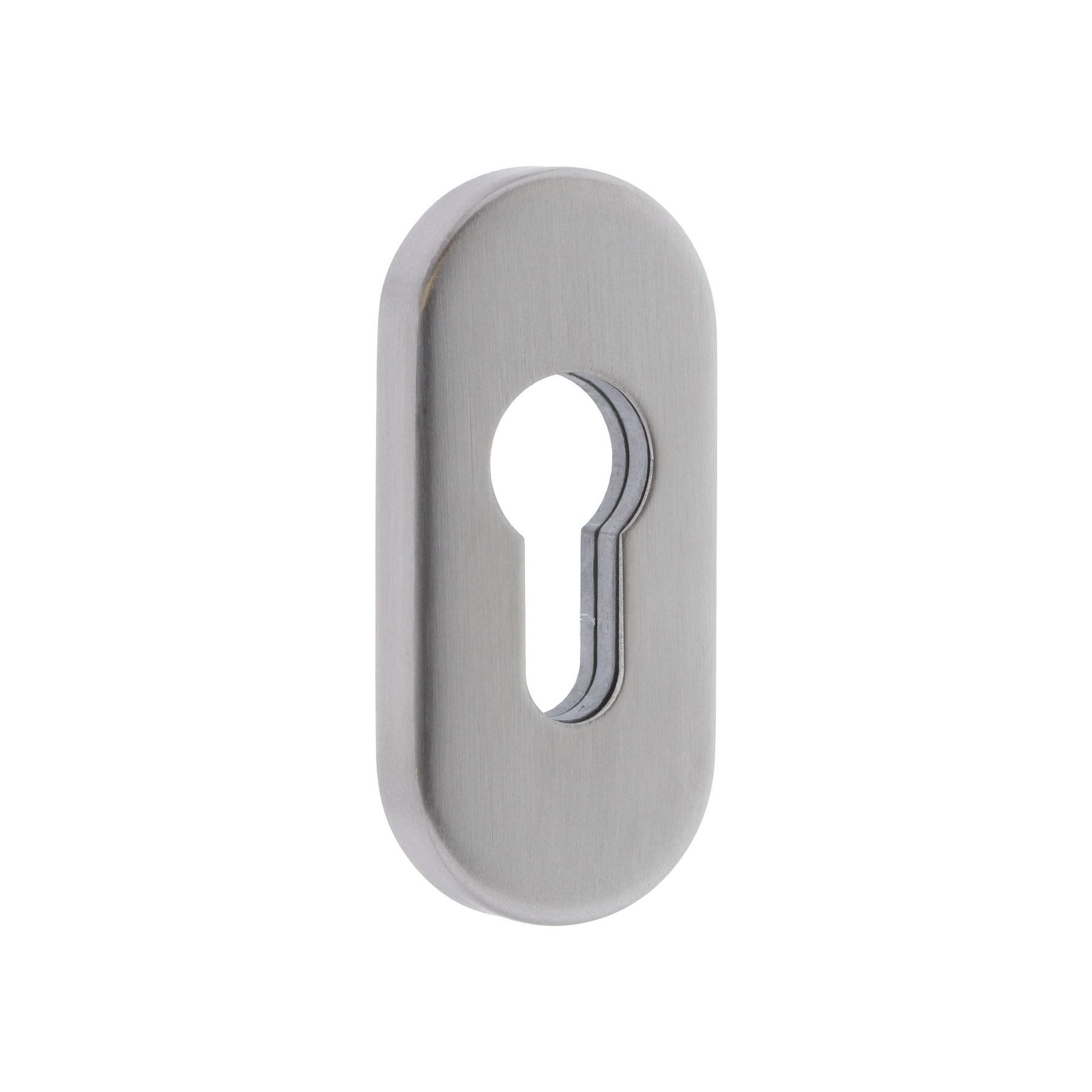 ToniTec Türbeschlag Schutzrosette Schieberosette Oval – Edelstahl, 9 mm stark (Türzylinderschutz für mehr Sicherheit), rostfrei