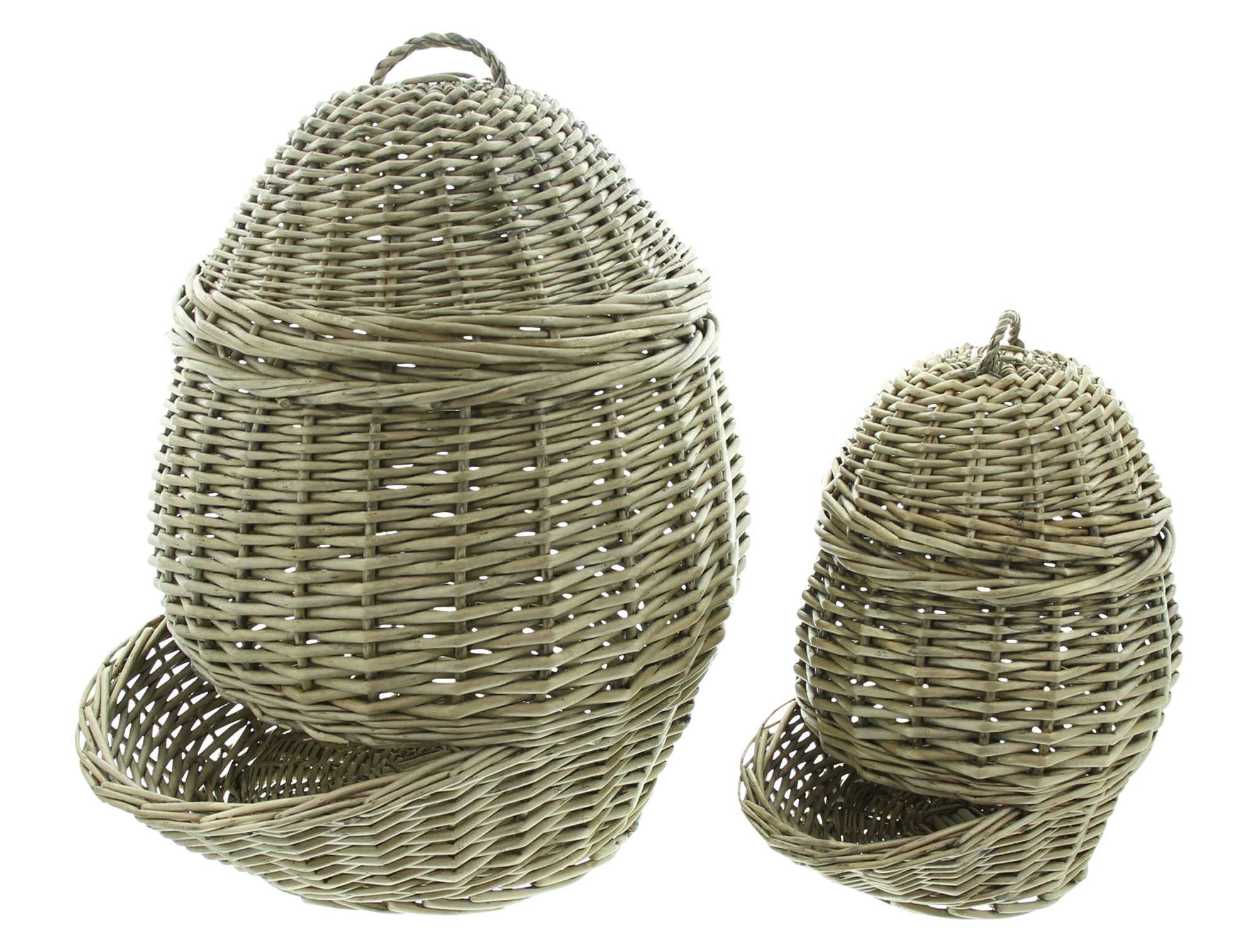 Vorratsdose Gemüsekorb aus Weide, grau, 32 + 45 cm hoch, Kartoffelkorb Zwiebelkorb