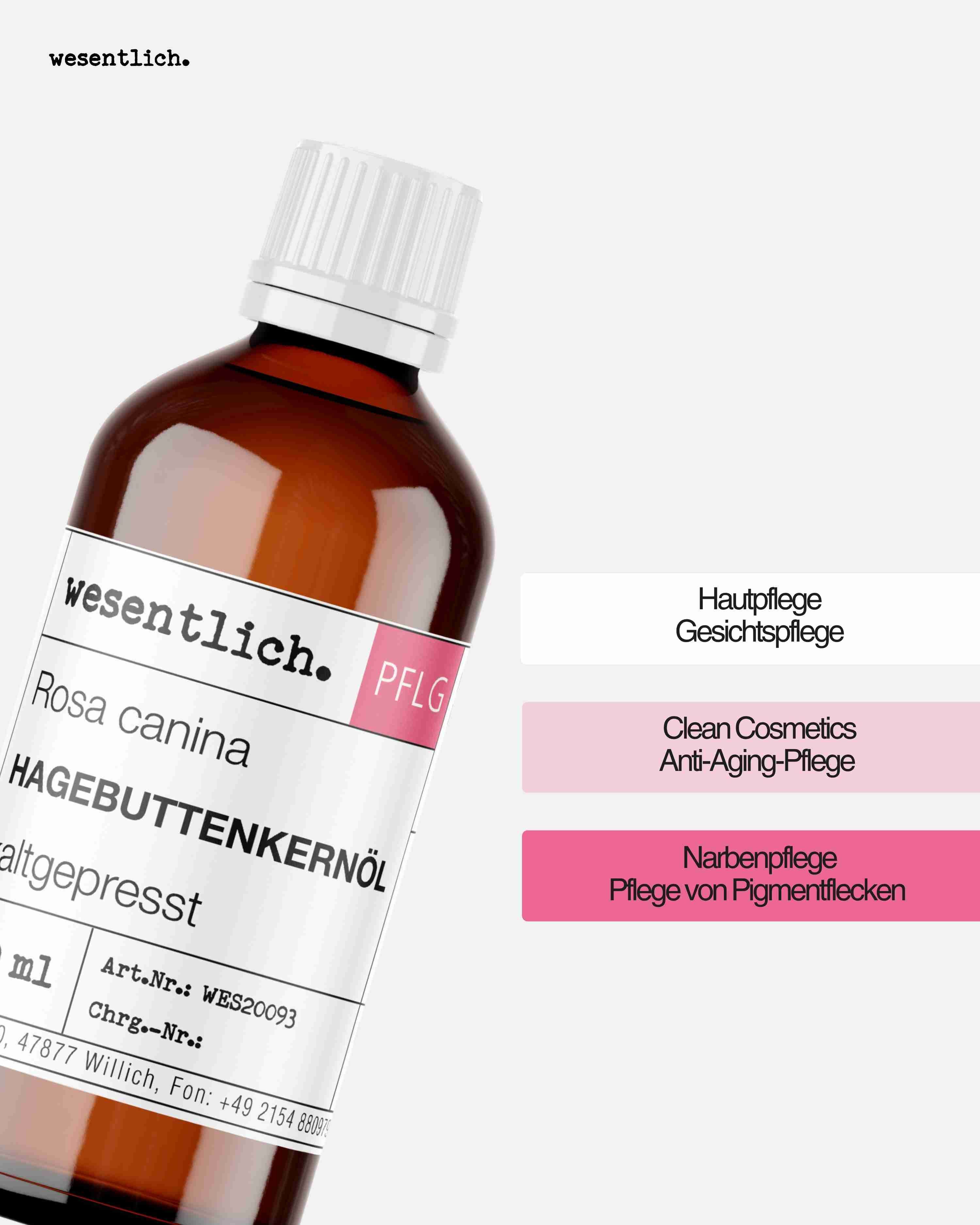 wesentlich. Körperöl Hagebuttenkernöl von wesentlich.