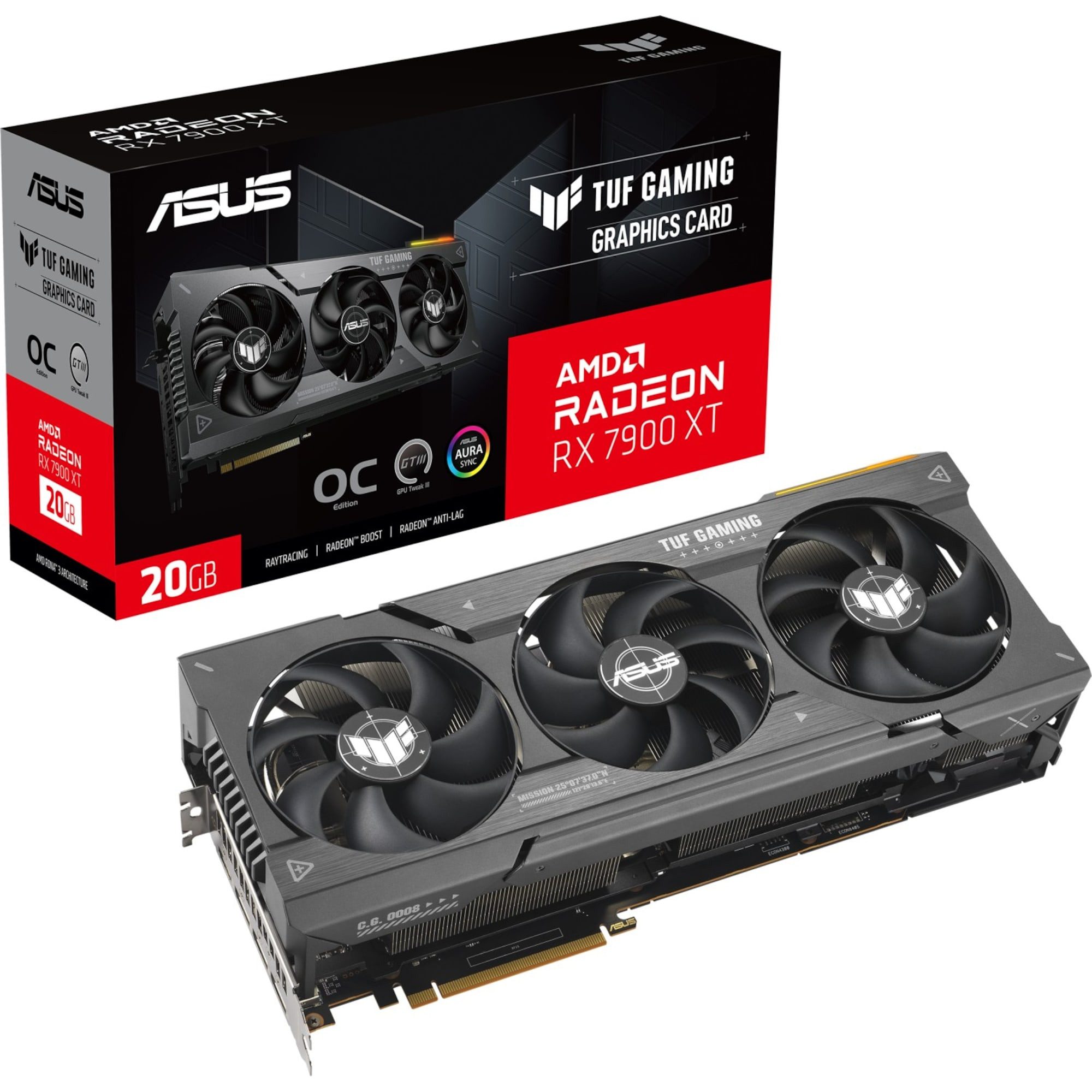 Asus TUF Gaming Radeon RX 7900 XT OC Edition, PCIe 4.0 Grafikkarte (20 GB, GDDR6, Aura Sync, HDCP, 4K Gaming)
