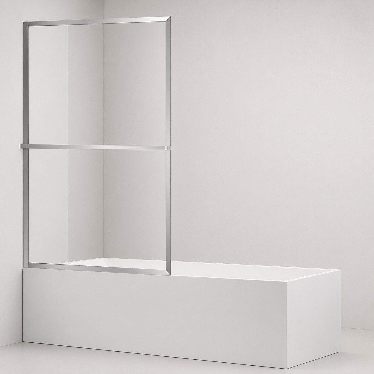 welltime Badewannenaufsatz Block, Einscheibensicherheitsglas, (1 tlg), 6mm ESG und Antikalkversiegelung,extra schlanker Rahmen