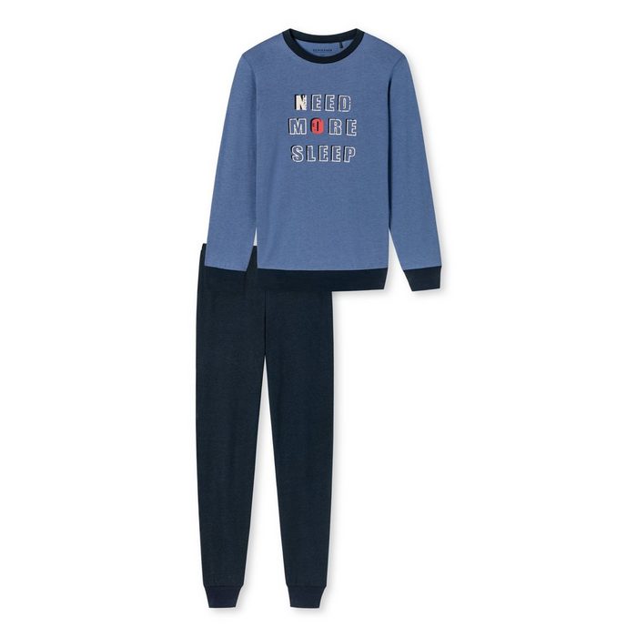 Schiesser Pyjama Natural Rythm (Set 2 tlg) Schlafanzug Langarm - Baumwolle -