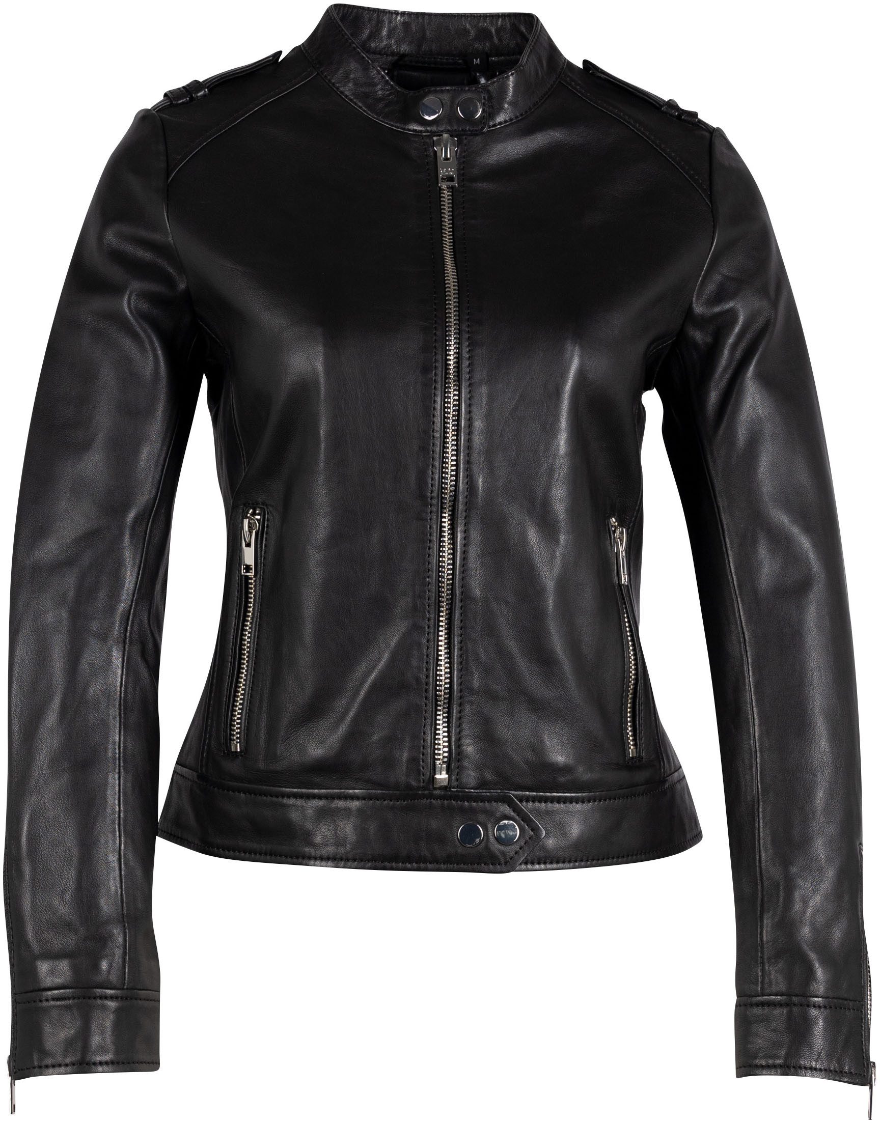 Mauritius Lederjacke G2WFyana SF mit Reißverschluss, Stehkragen