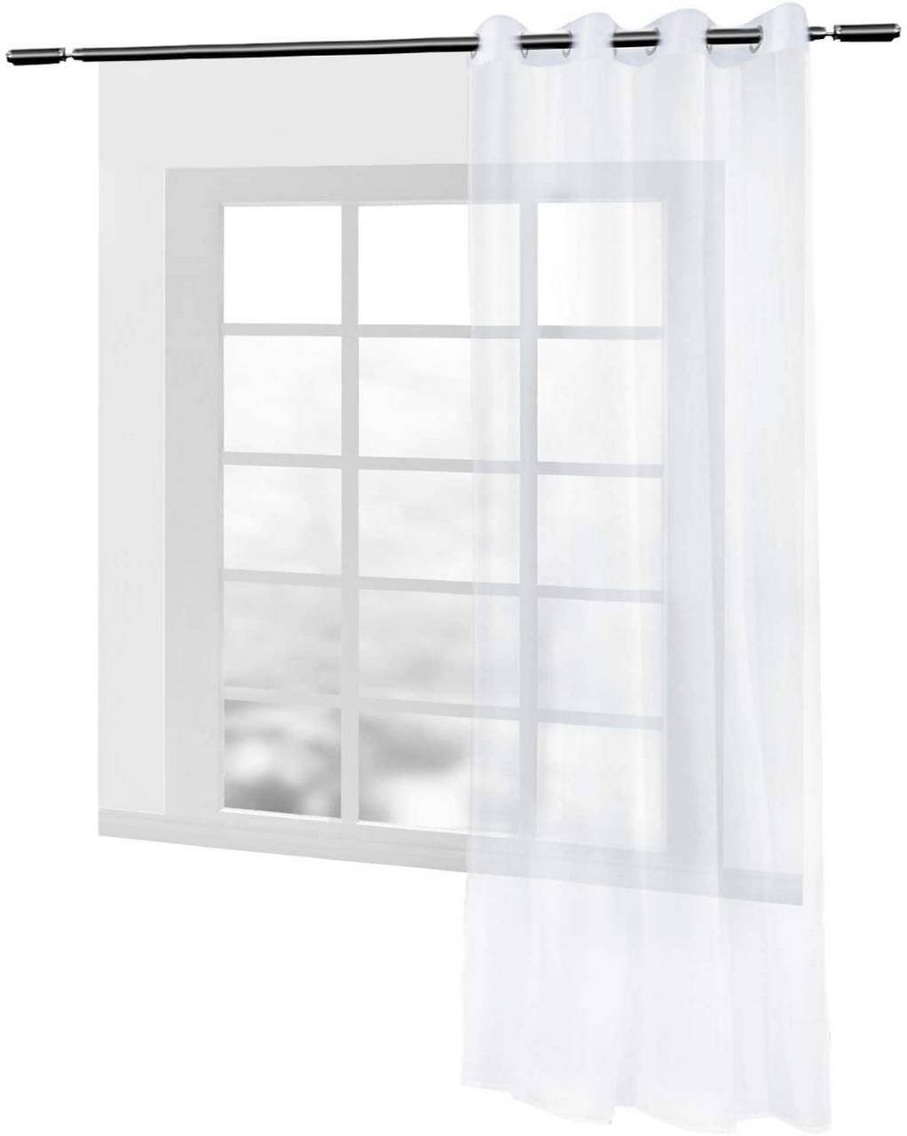 Gardine, Woltu, (1 Stück), Vorhang transparent mit Ösen Stores Fenstegrchal  Dekoschal Voile für Wohnzimmer Schlafzimmer Landhaus, Weiß 140x145 cm  online kaufen | OTTO