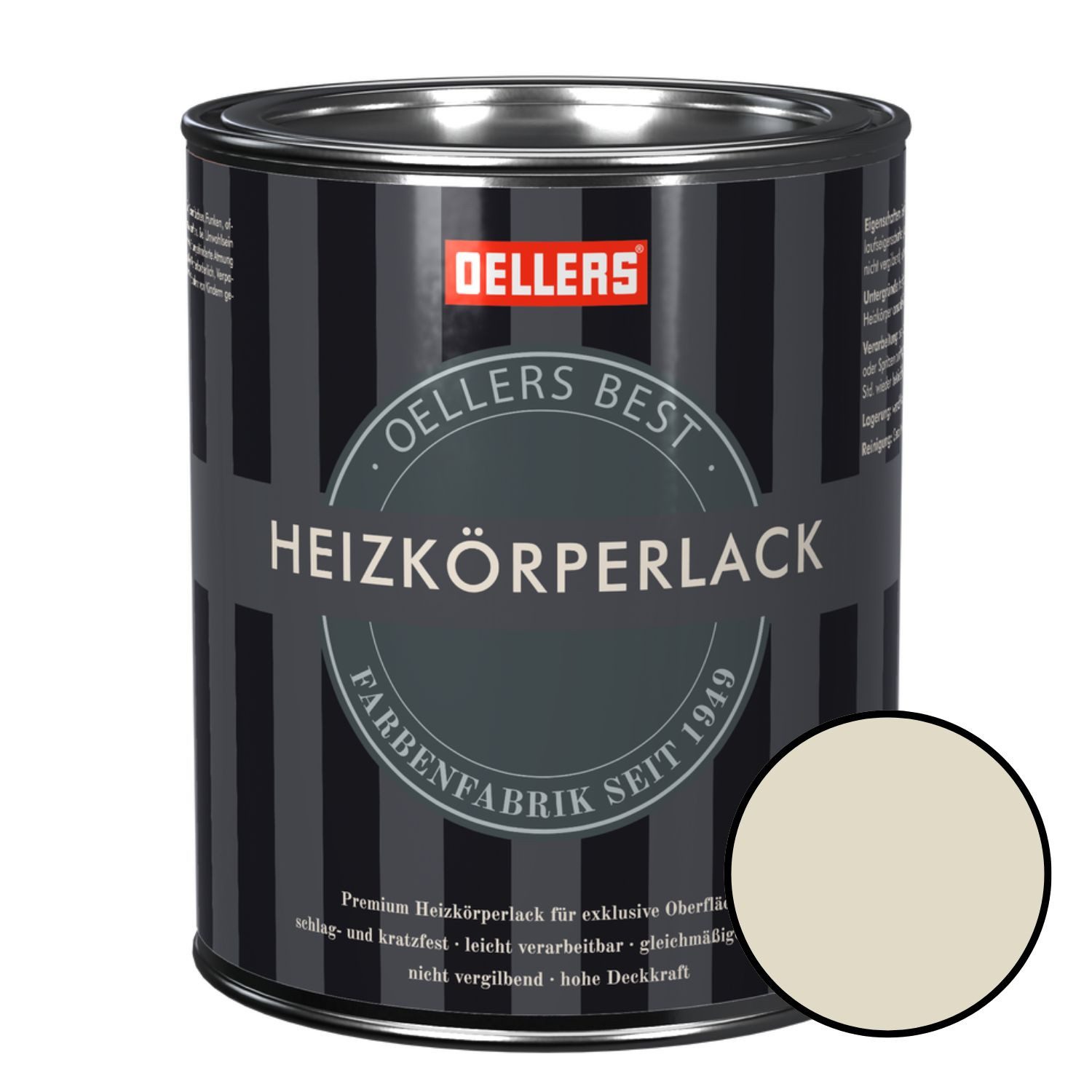 OELLERS Heizkörperlack Premium, 1 Liter Heizkörperfarbe, Heizungslack, Heizungsfarbe