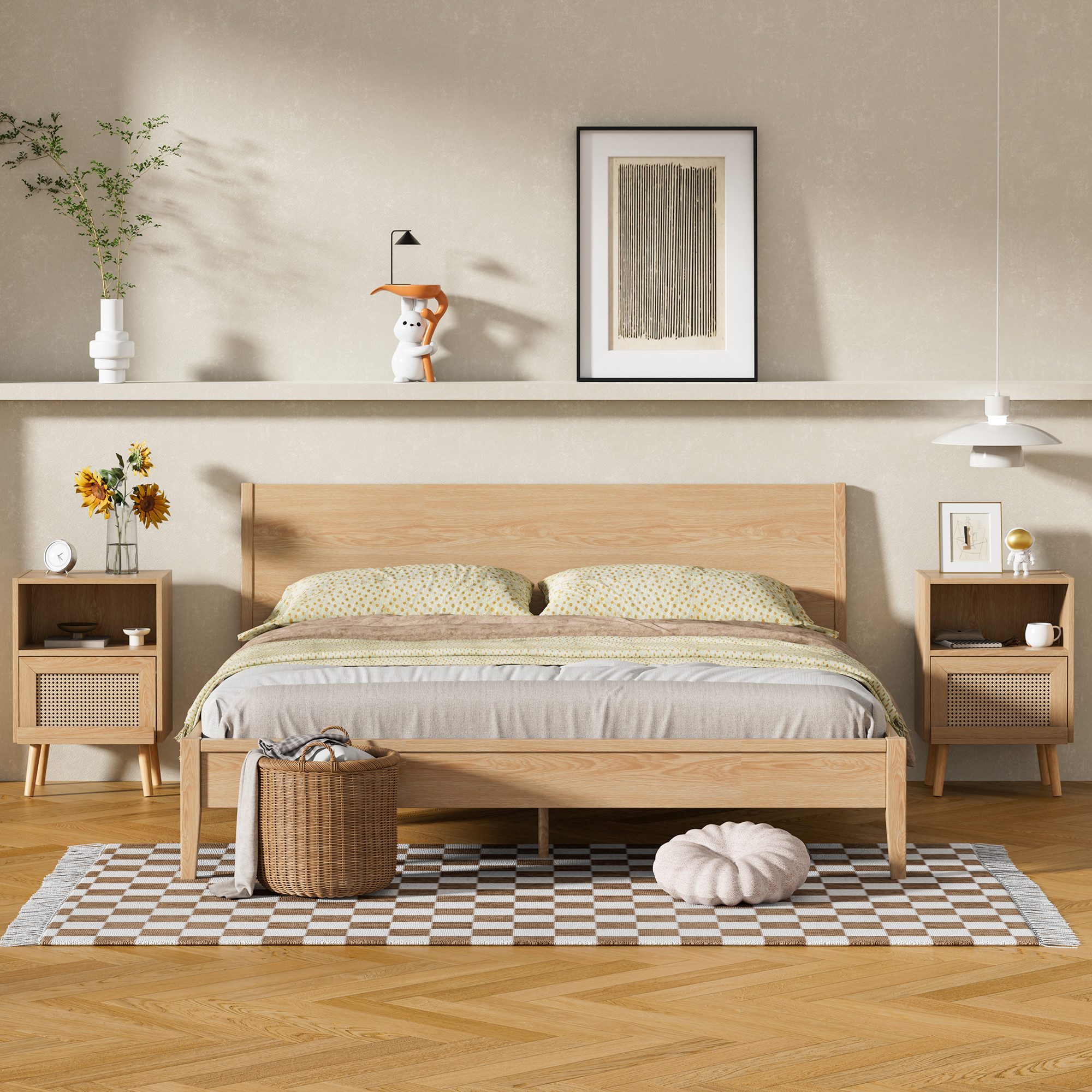 UEV Nachttisch Rattan, Beistellschrank mit Beine, günstig online kaufen