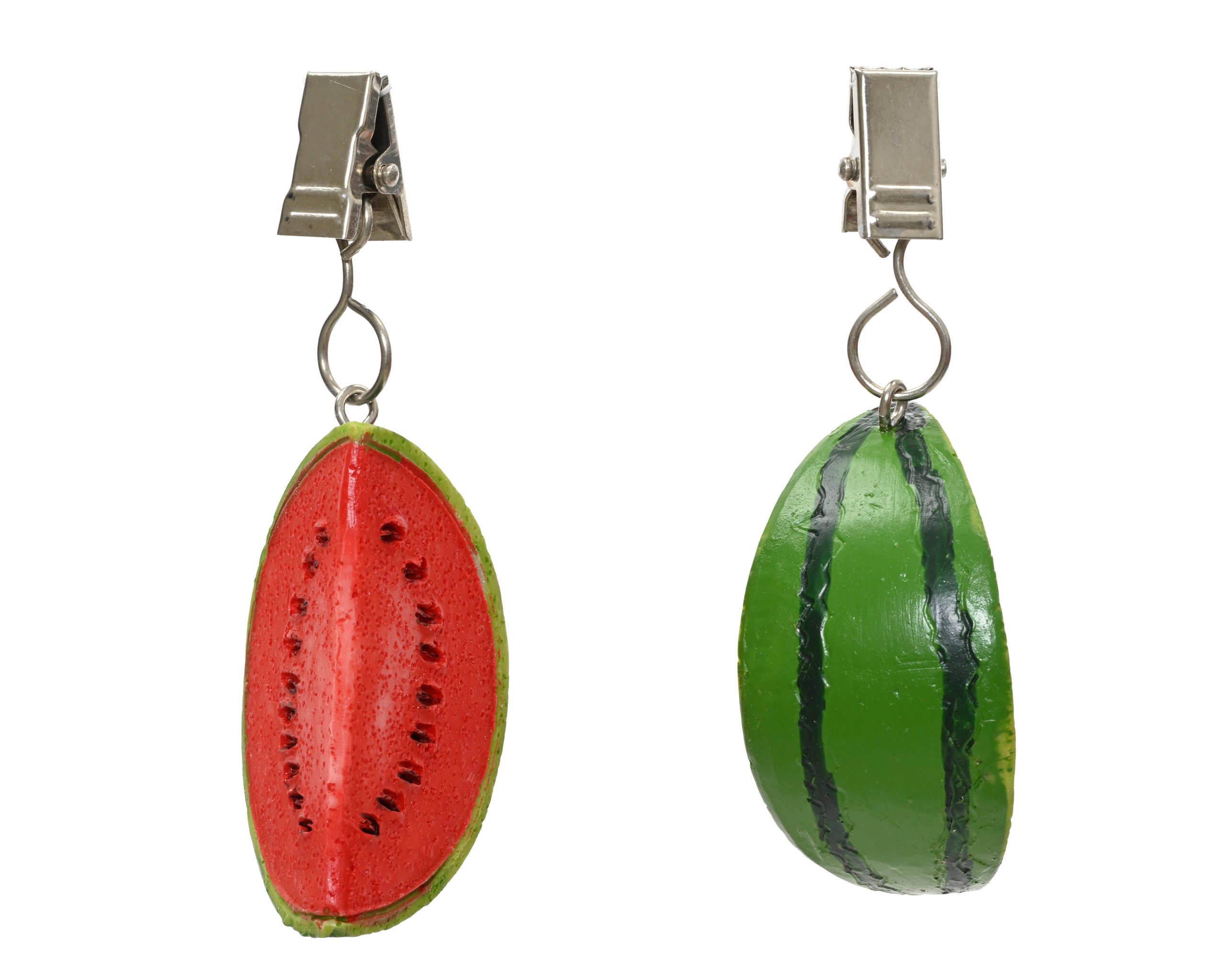 Decoris season decorations Tischtuchklammer, Tischdeckenbeschwerer Wassermelone 5x3x3cm Keramik 4er Set Rot / Grün