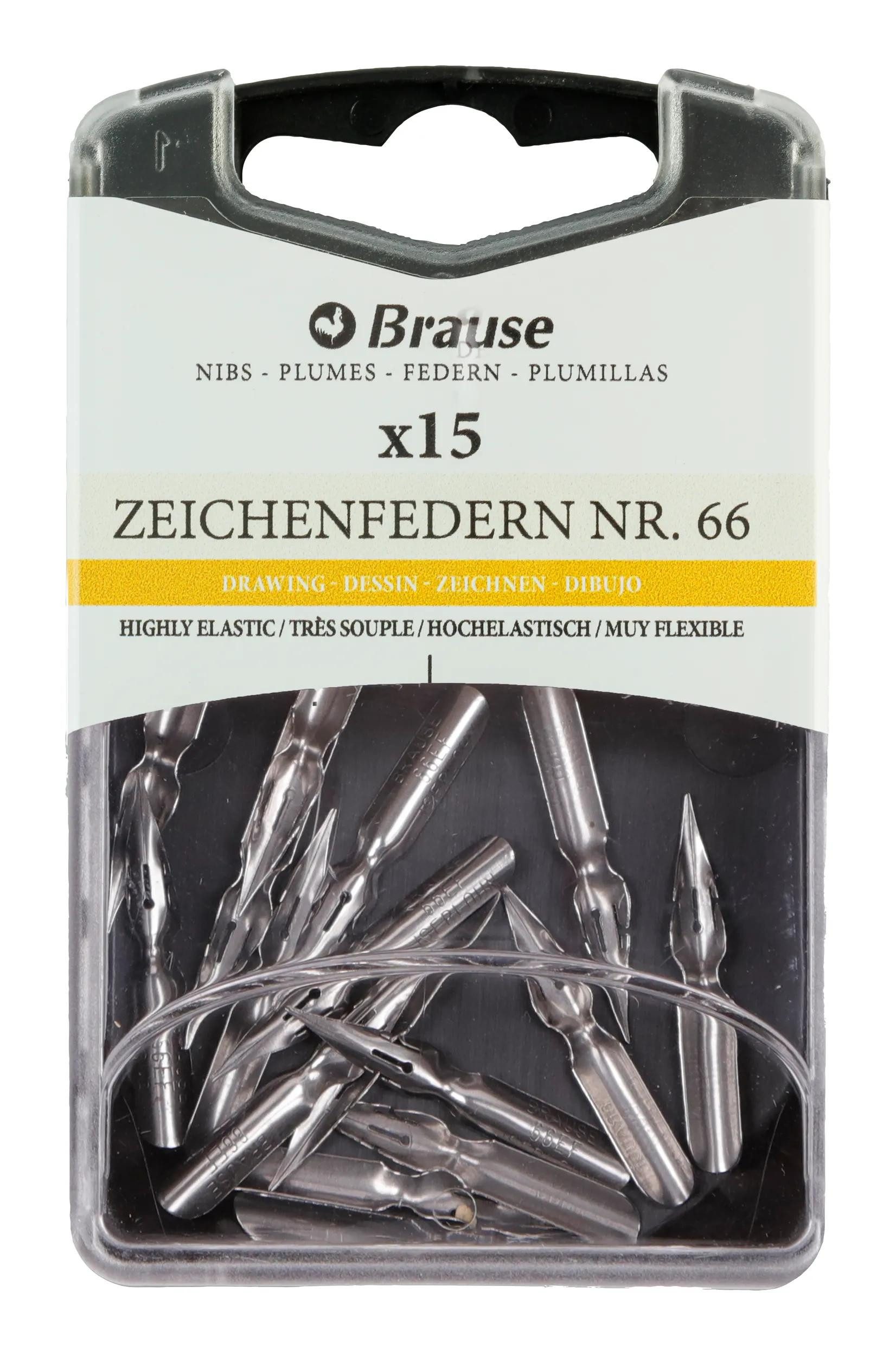 EXACOMPTA Kalligraphie-Stift Schachtel mit 15 Zeichenfedern, elastisch und fein (66B) 150066B, BRAUSE